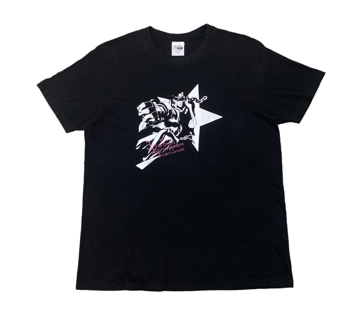 image of Anima x Movie Jojo Bizarre Adventure Stardust Crusaders Jotaro T Shirt in Black, Men's (Size Large)