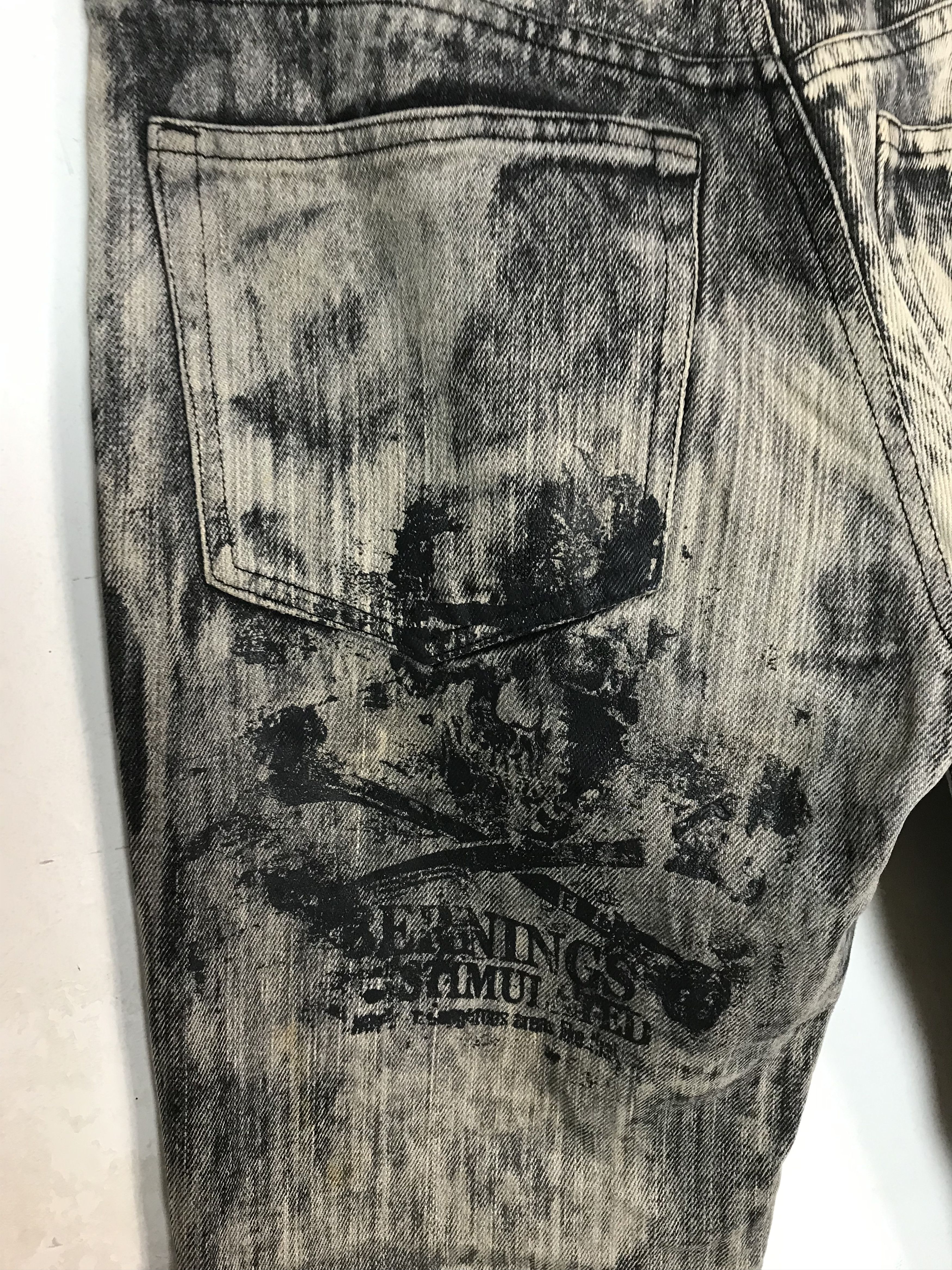 Japanese Brand Japanese Brand Mudwash Jeans Gothic Thrashed Skull Size US 28 / EU 44 - 6 Thumbnail