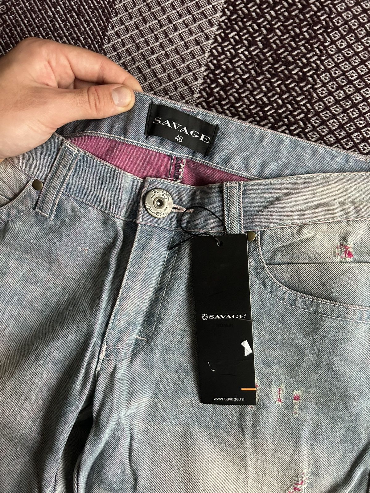 Vintage Vintage Savage Women Y2K Jeans Denim Faded Flare Pants Sz 46 Size 32" / US 10 / IT 46 - 5 Thumbnail