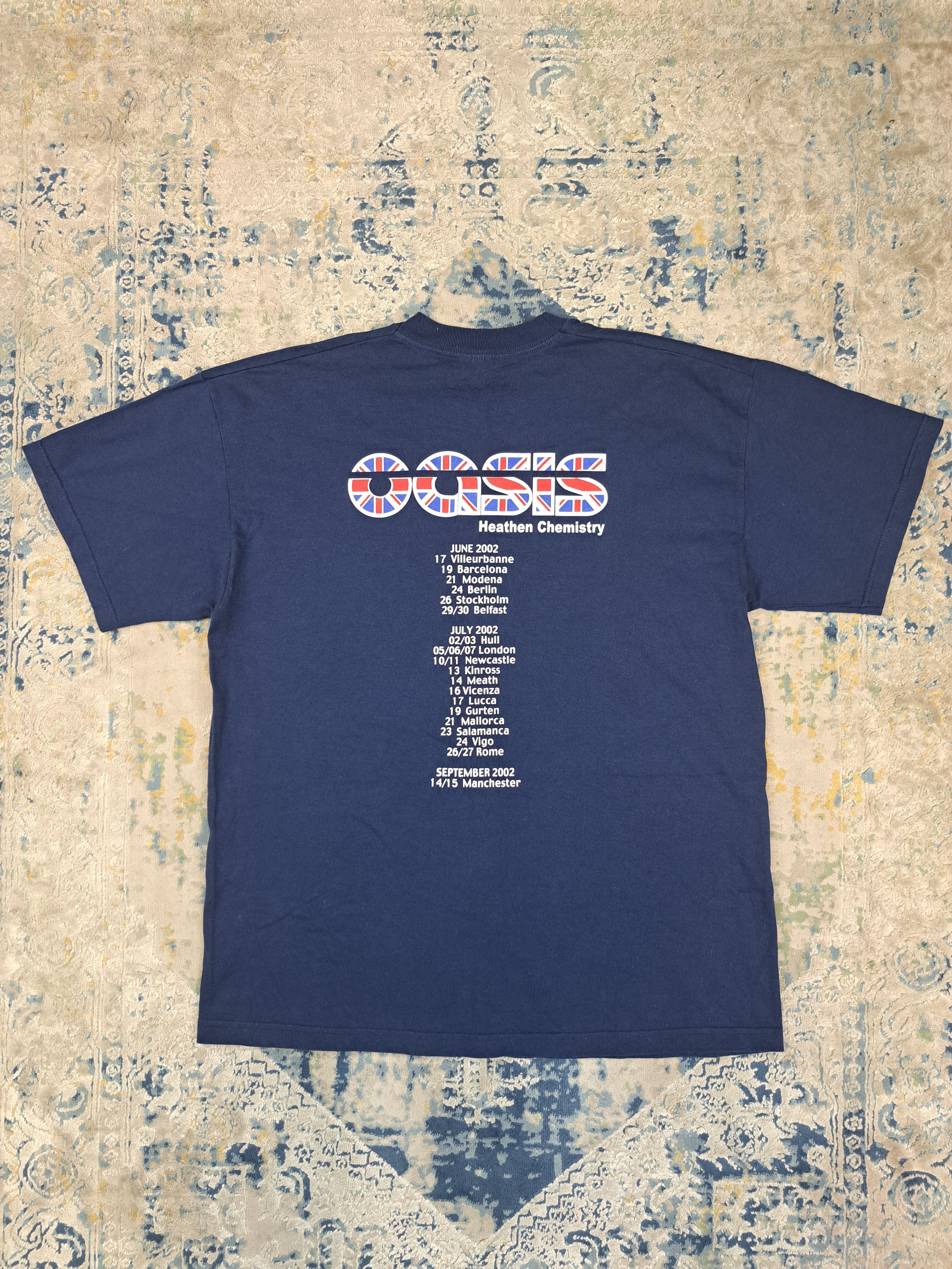 Band Tees Vintage 2002 Oasis Heaten Chemistry Euro Tour Tee Size US XL / EU 56 / 4 - 2 Thumbnail