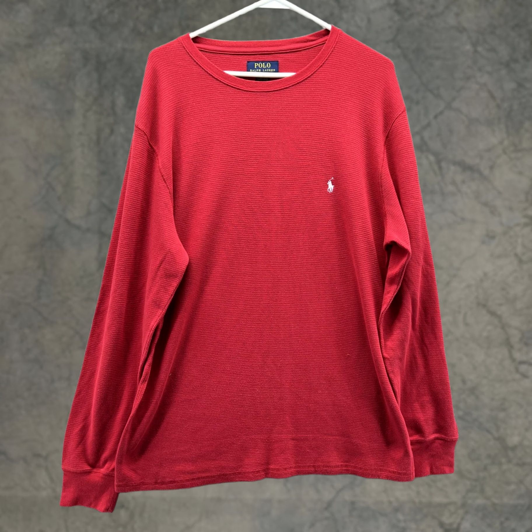 Polo Ralph Lauren Polo Ralph Lauren Shirt Mens XL Red Waffle Knit Sleepwear Thermal Long Sleeve Size US XL / EU 56 / 4 - 1 Thumbnail