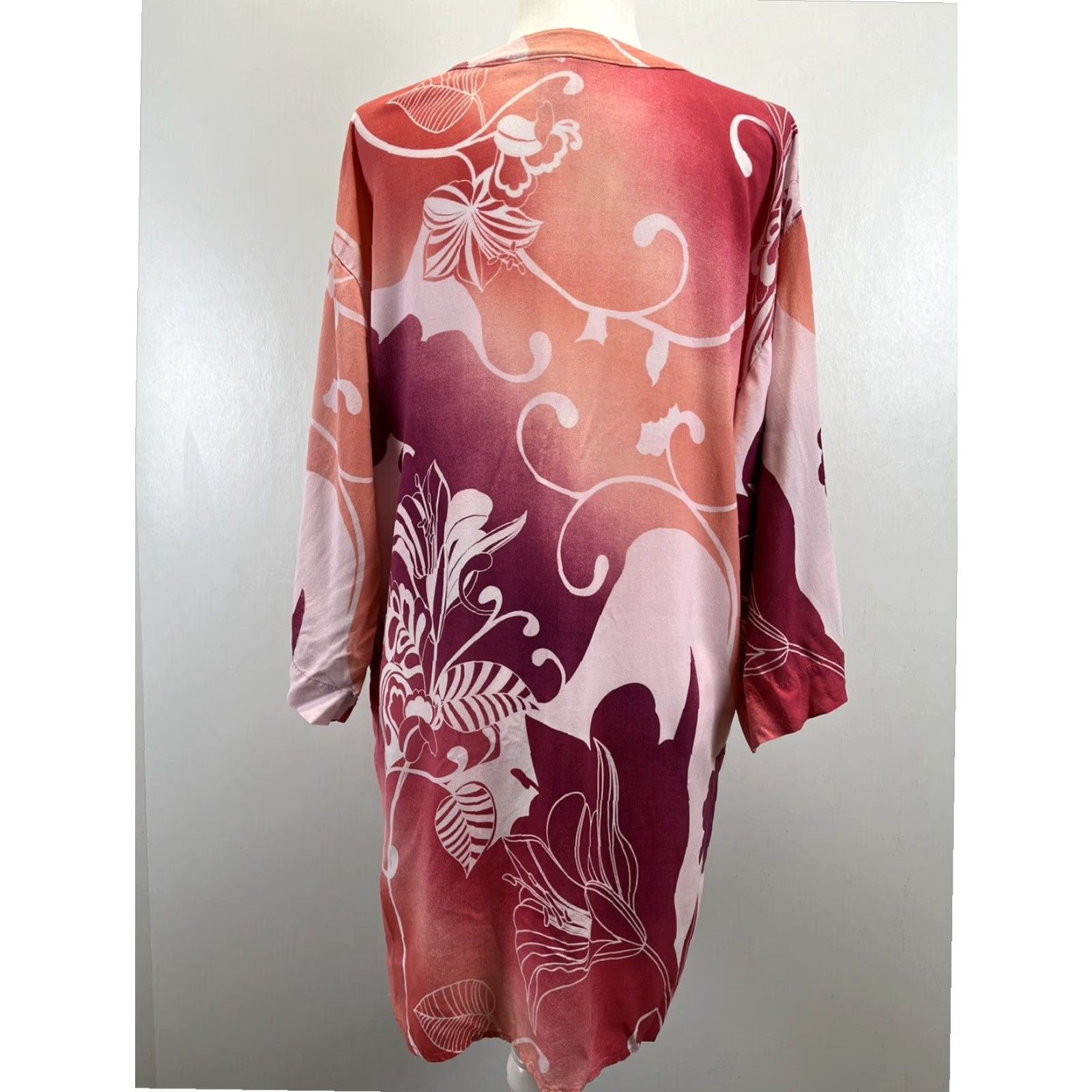 Vintage Natori Kaftan Sleep Shirt Dress Pink Medium Womens Size M / US 6-8 / IT 42-44 - 2 Thumbnail