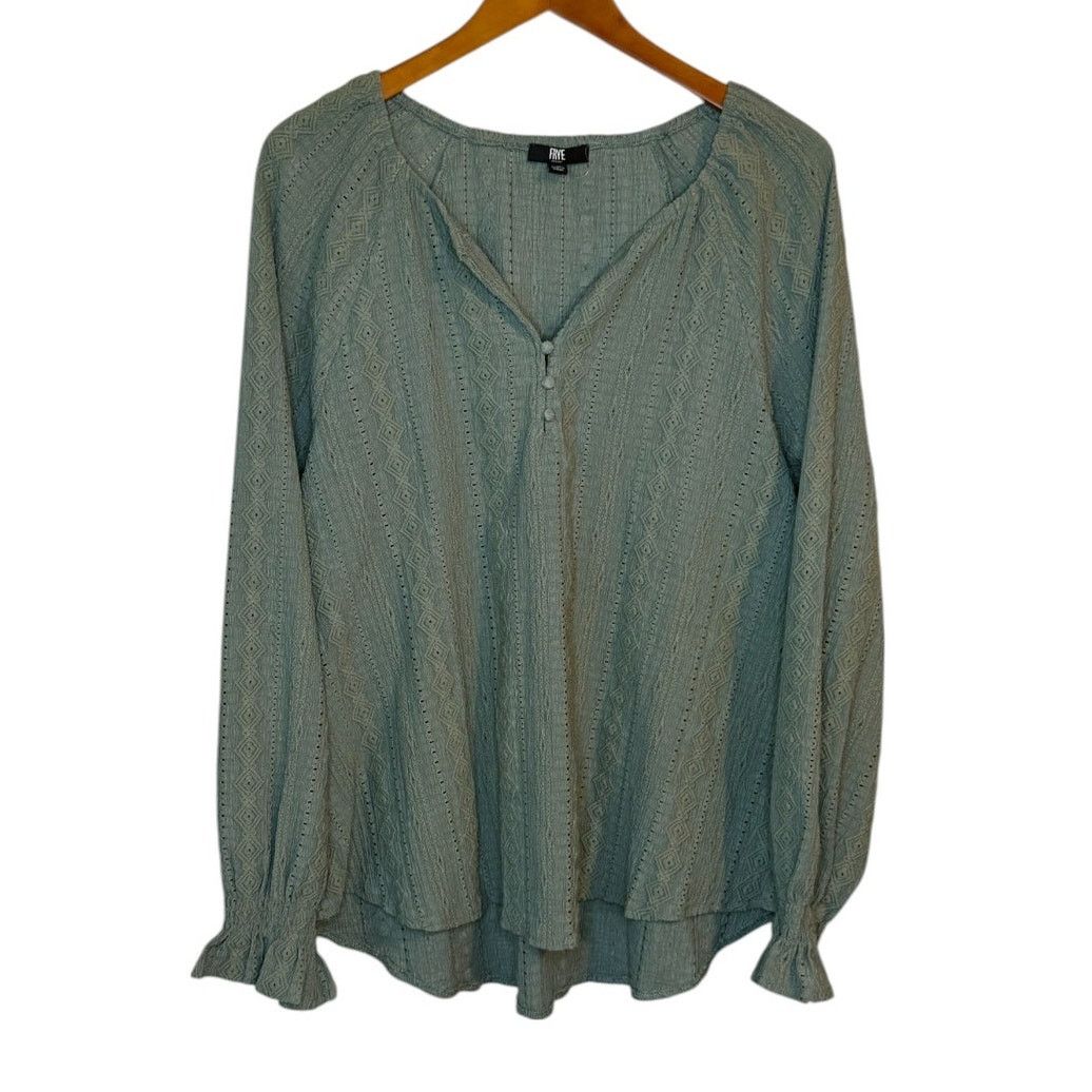 Frye Frye Top Women XXL Green Boho Western Peasant Preppy Size XXL / US 16-18 / IT 52-54 - 1 Thumbnail