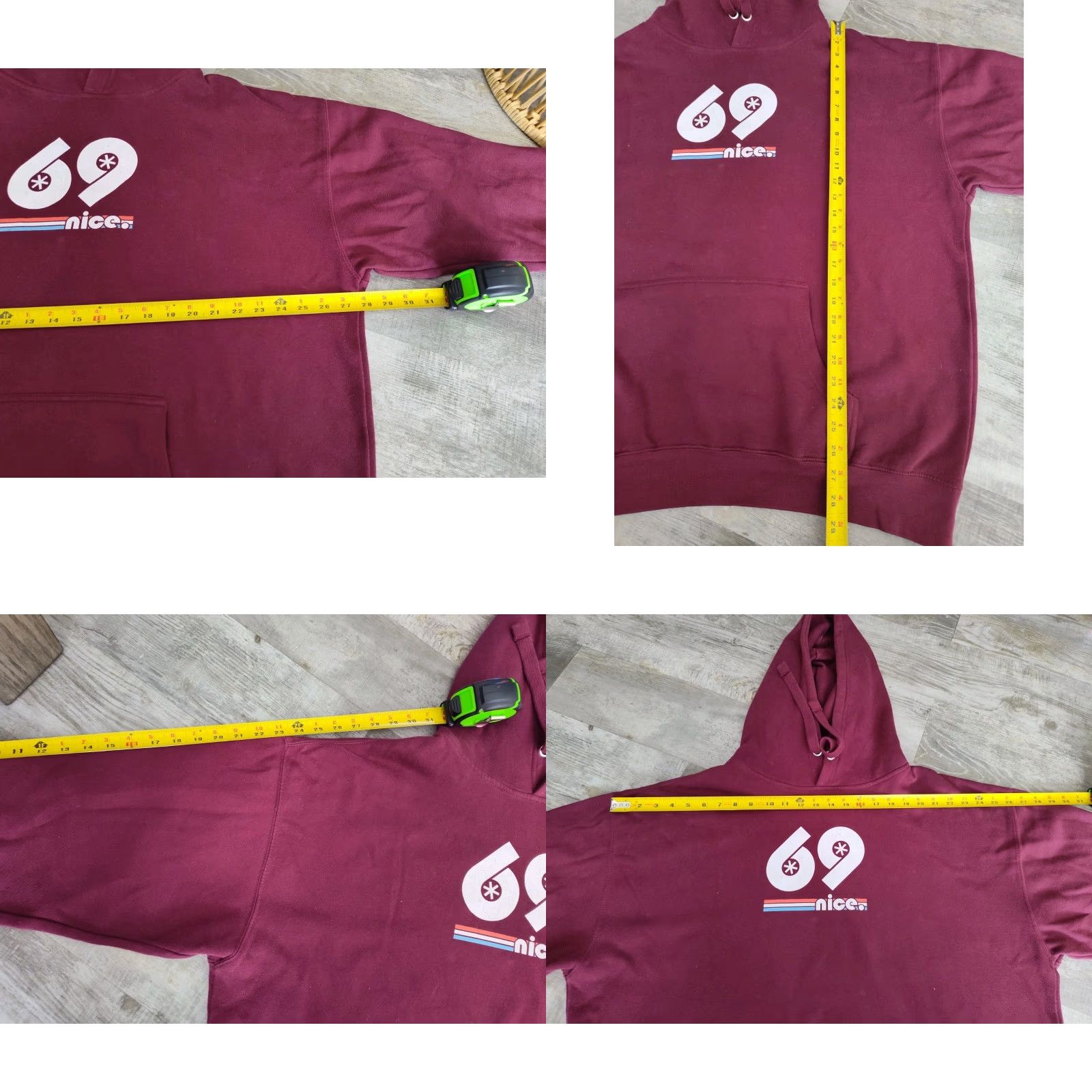 Vintage Men's Burgundy Hooded Sweatshirt Hoodie 2XL Fleece EUC Size US XXL / EU 58 / 5 - 8 Thumbnail