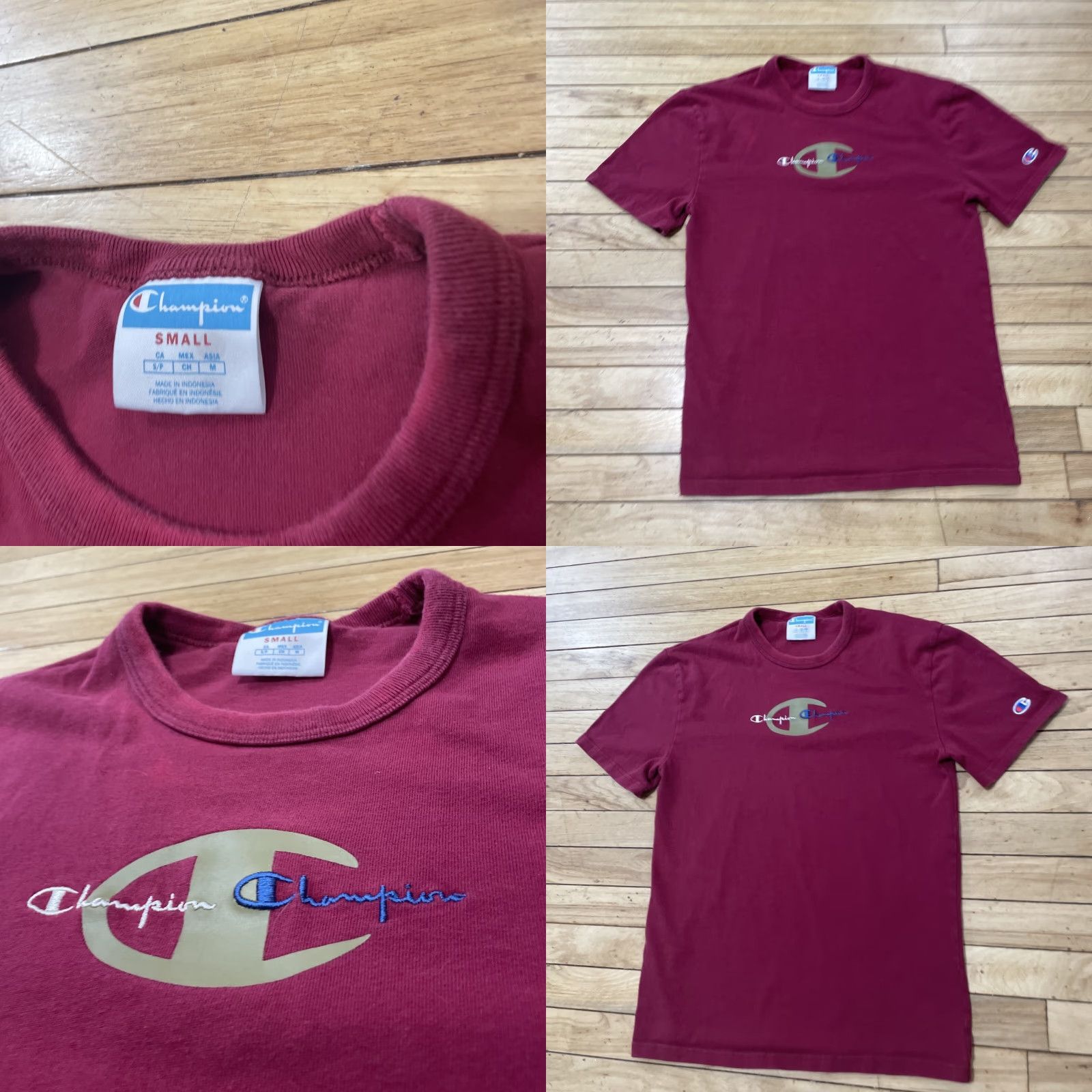 Champion VINTAGE Champion Embroidered T Shirt Mens S Red Crew KnitTee 590157 Size US S / EU 44-46 / 1 - 9 Thumbnail