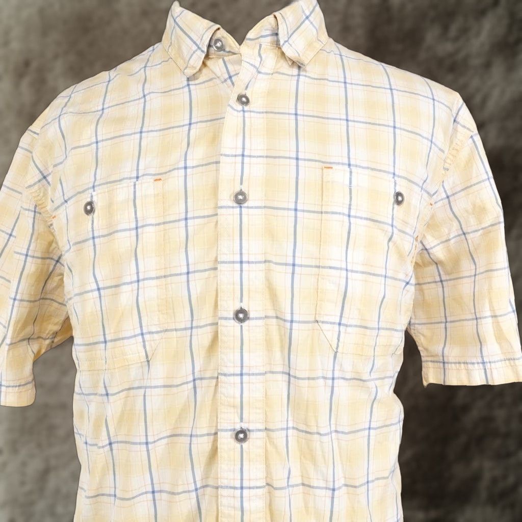 Orvis Orvis Shirt Mens XL Yellow Plaid Active Fit Short Sleeve Button Front Casual Size US XL / EU 56 / 4 - 1 Thumbnail