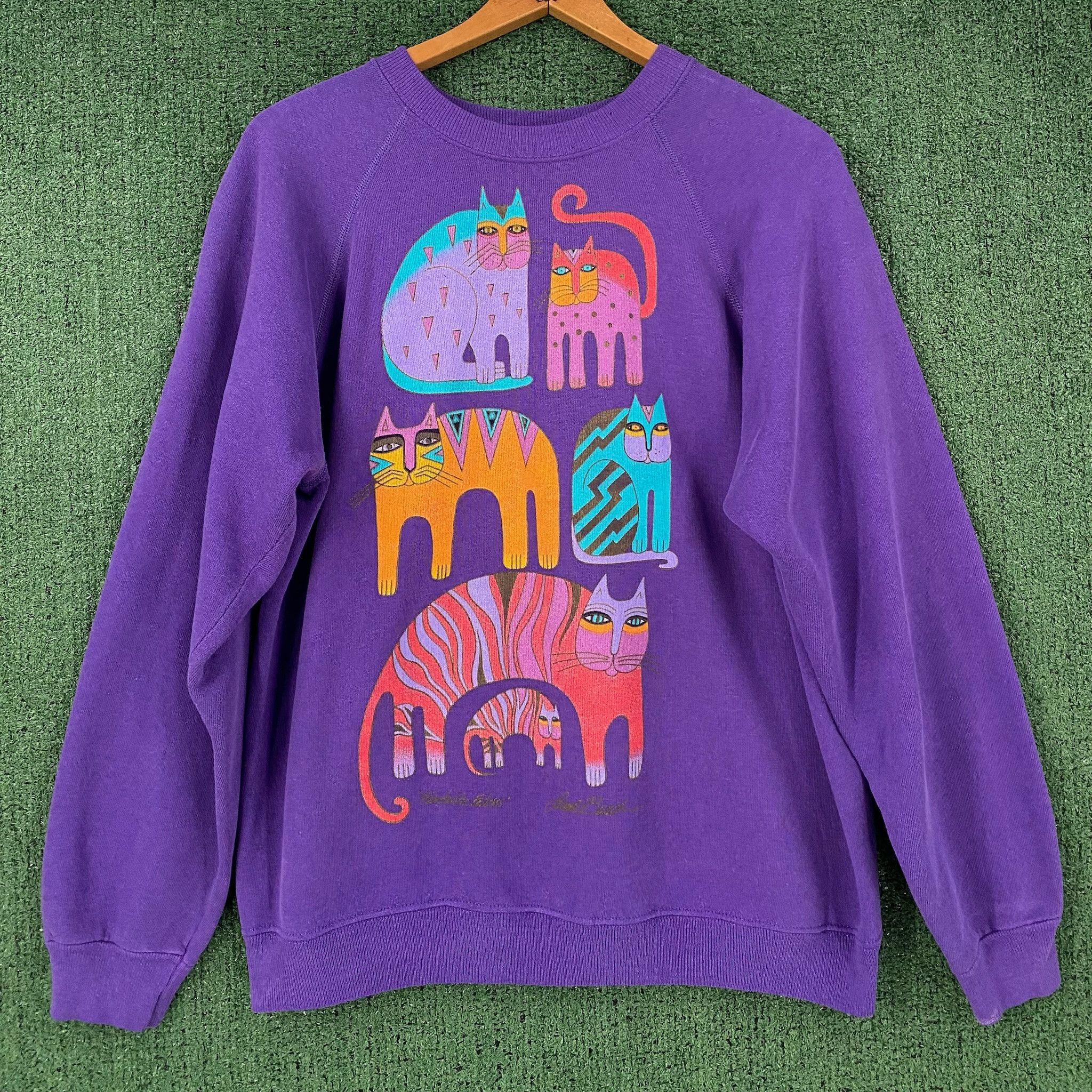 Vintage 80’s Susan Burch Fantastic Cat Artwork Sweatshirt Medium Size M / US 6-8 / IT 42-44 - 1 Thumbnail