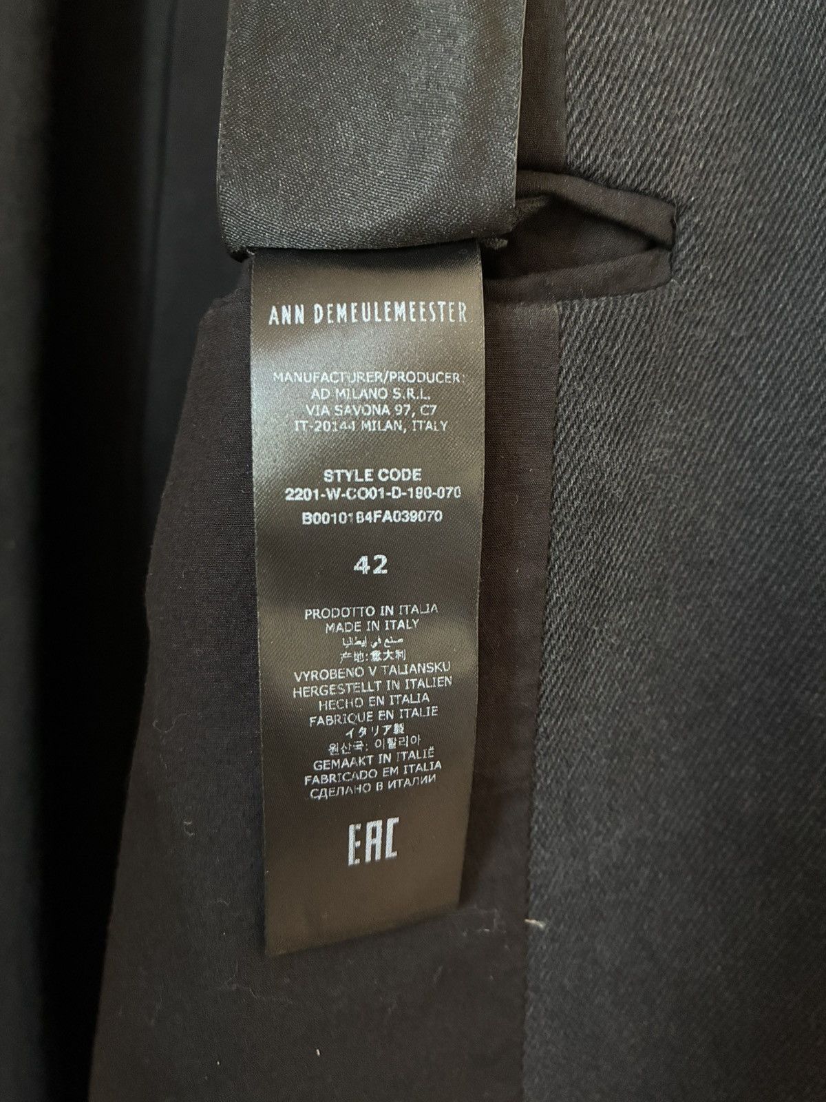 Ann Demeulemeester Ann Demeulemeester Viv Tailored Denim Coat Size M / US 6-8 / IT 42-44 - 7 Thumbnail