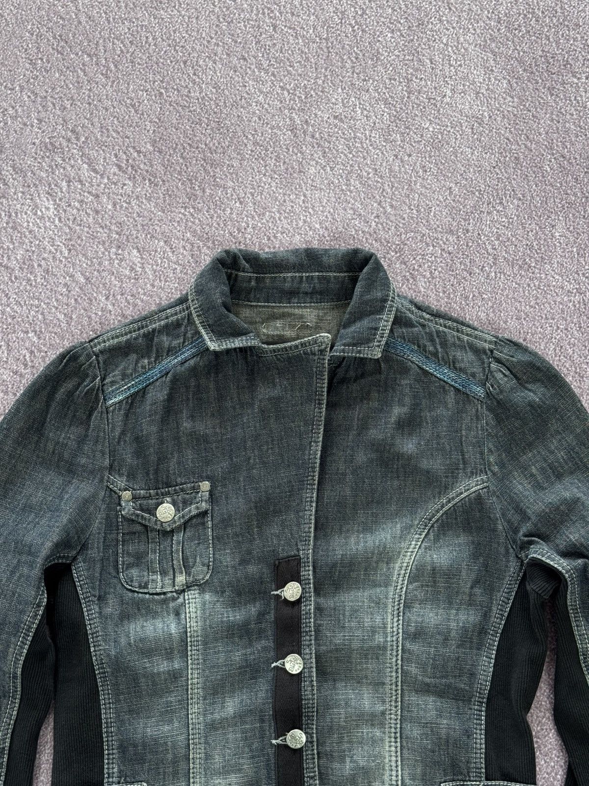 Japanese Brand Avant Garde Abstract Y2K Denim Button Up Jacket Size M / US 6-8 / IT 42-44 - 3 Thumbnail