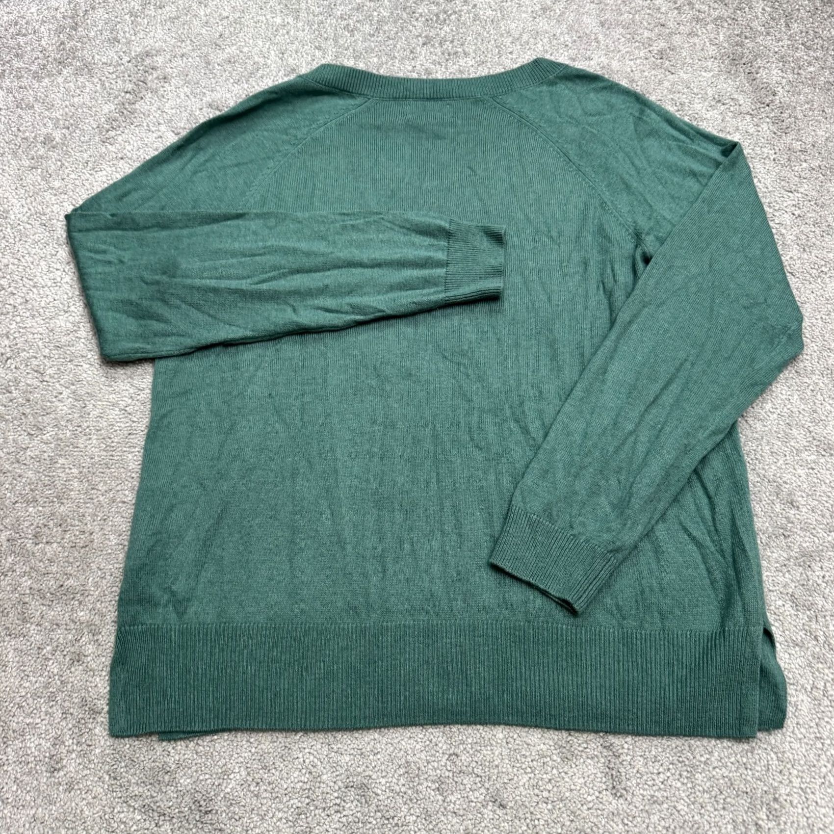 Lucky Brand Lucky Brand V-Neck Pullover Sweater Mens Small Forest Green Raglan Sleeve Knit Size US S / EU 44-46 / 1 - 3 Thumbnail