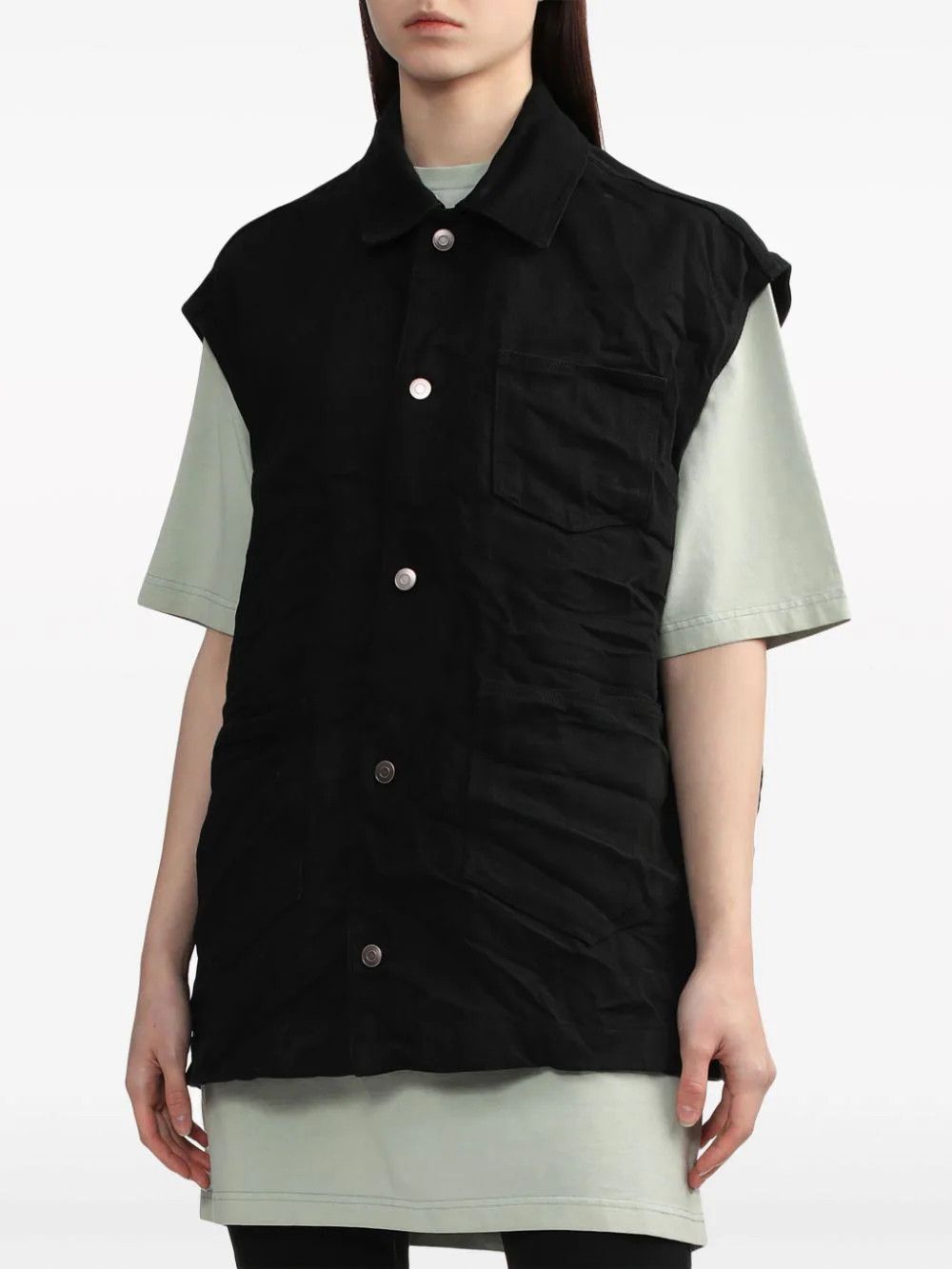 WE11DONE o1mris0824 Denim Vest in Black Size US M / EU 48-50 / 2 - 6 Thumbnail