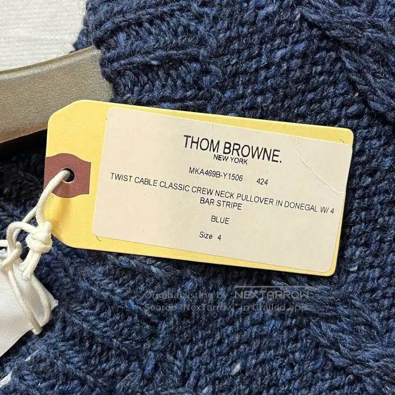 Thom Browne Thom Browne Navy Wool Crewneck Sweater for Men . Size US XL / EU 56 / 4 - 6 Thumbnail