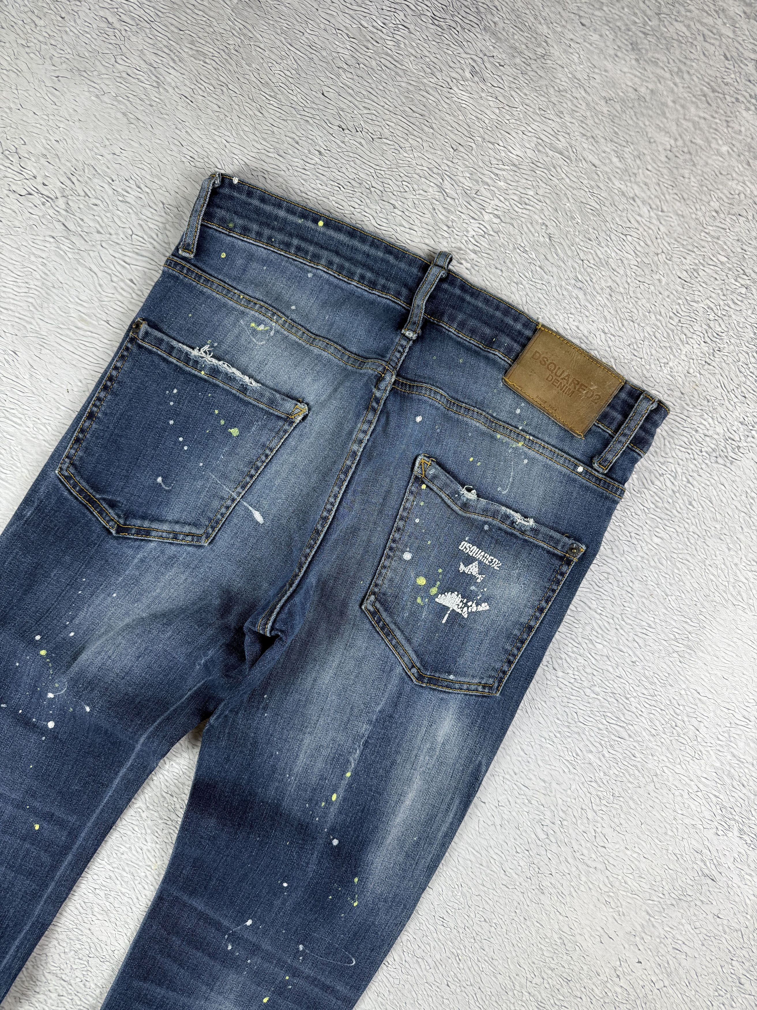 Dsquared2 Dsquared2 Slim Jeans Men's Blue Ripped Distressed Painted Size US 28 / EU 44 - 3 Thumbnail