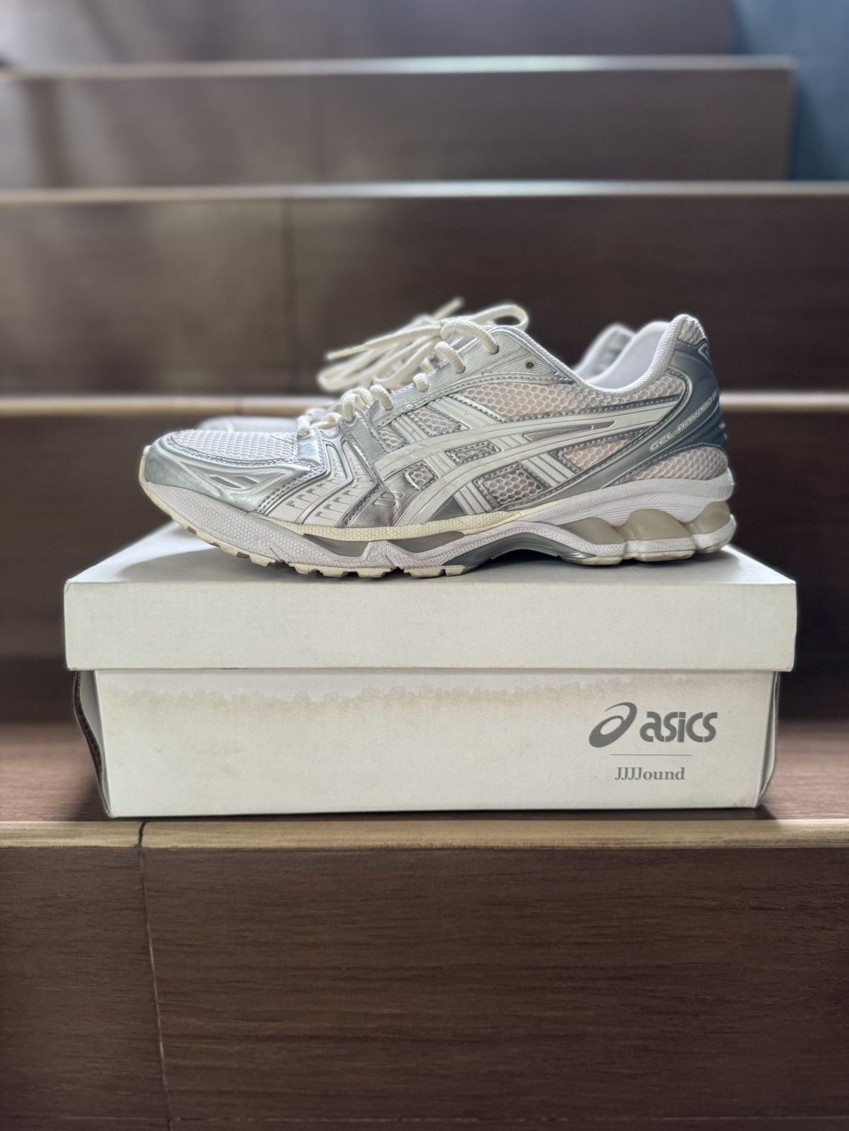 Asics × JJJJound Asics Gel Kayano x JJJJound White Silver Size US 11 / EU 44 - 1 Thumbnail