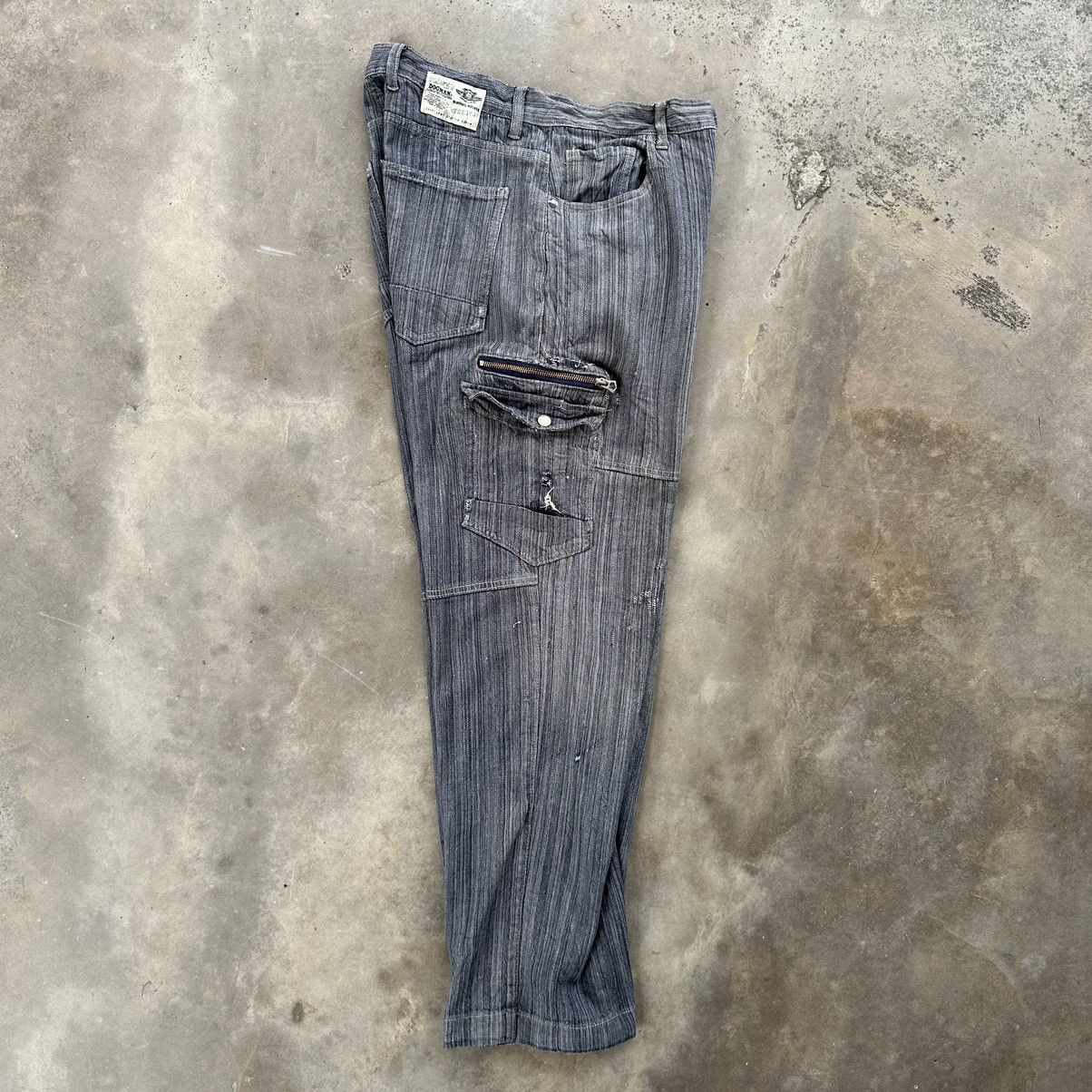 Japanese Brand × Jean × Vintage Vintage Dogman Faded Stretch Denim Cargo Pants Size US 31 - 15 Thumbnail