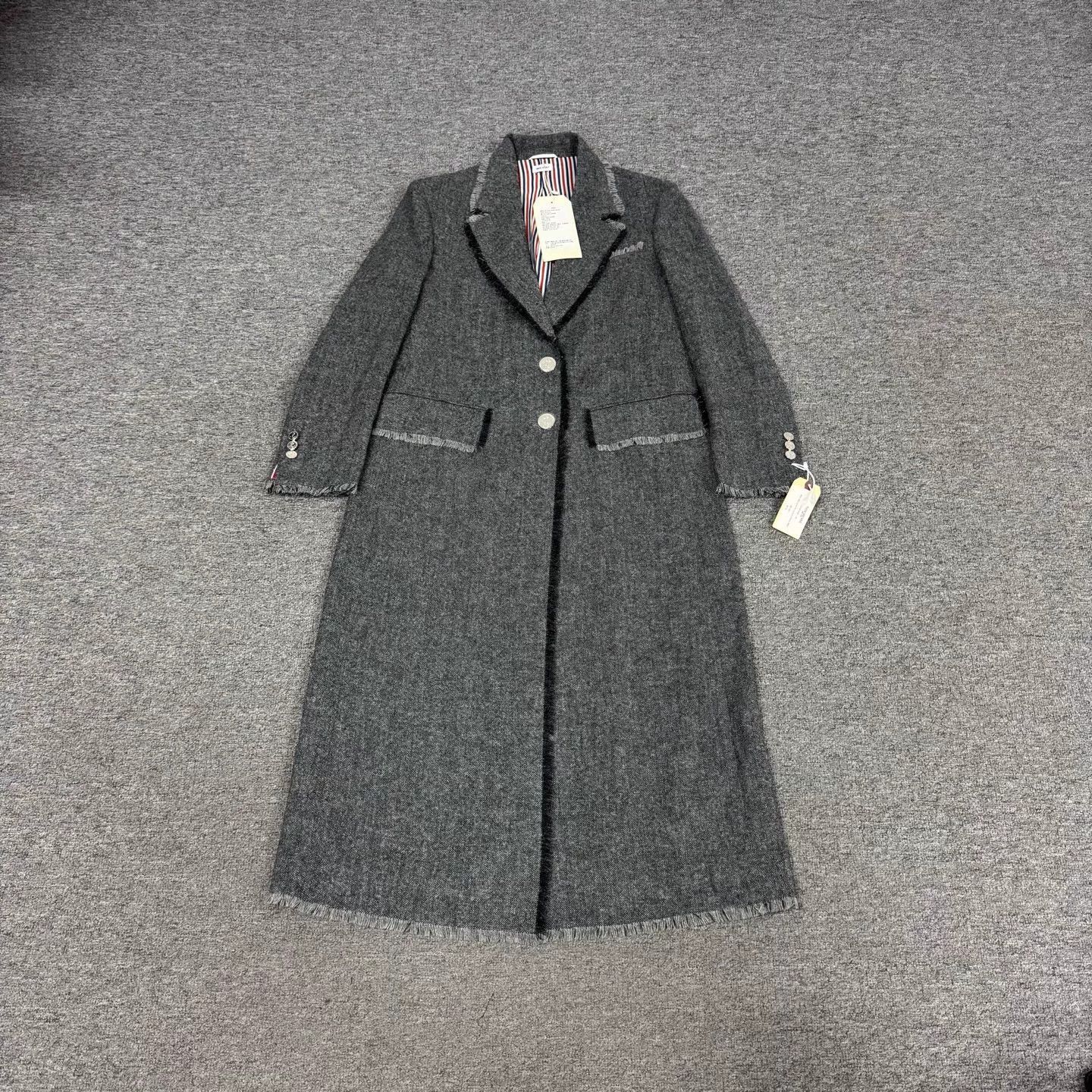 Thom Browne TB long wool overcoat 40 tassel cuffs pockets rare Size S / US 4 / IT 40 - 1 Thumbnail