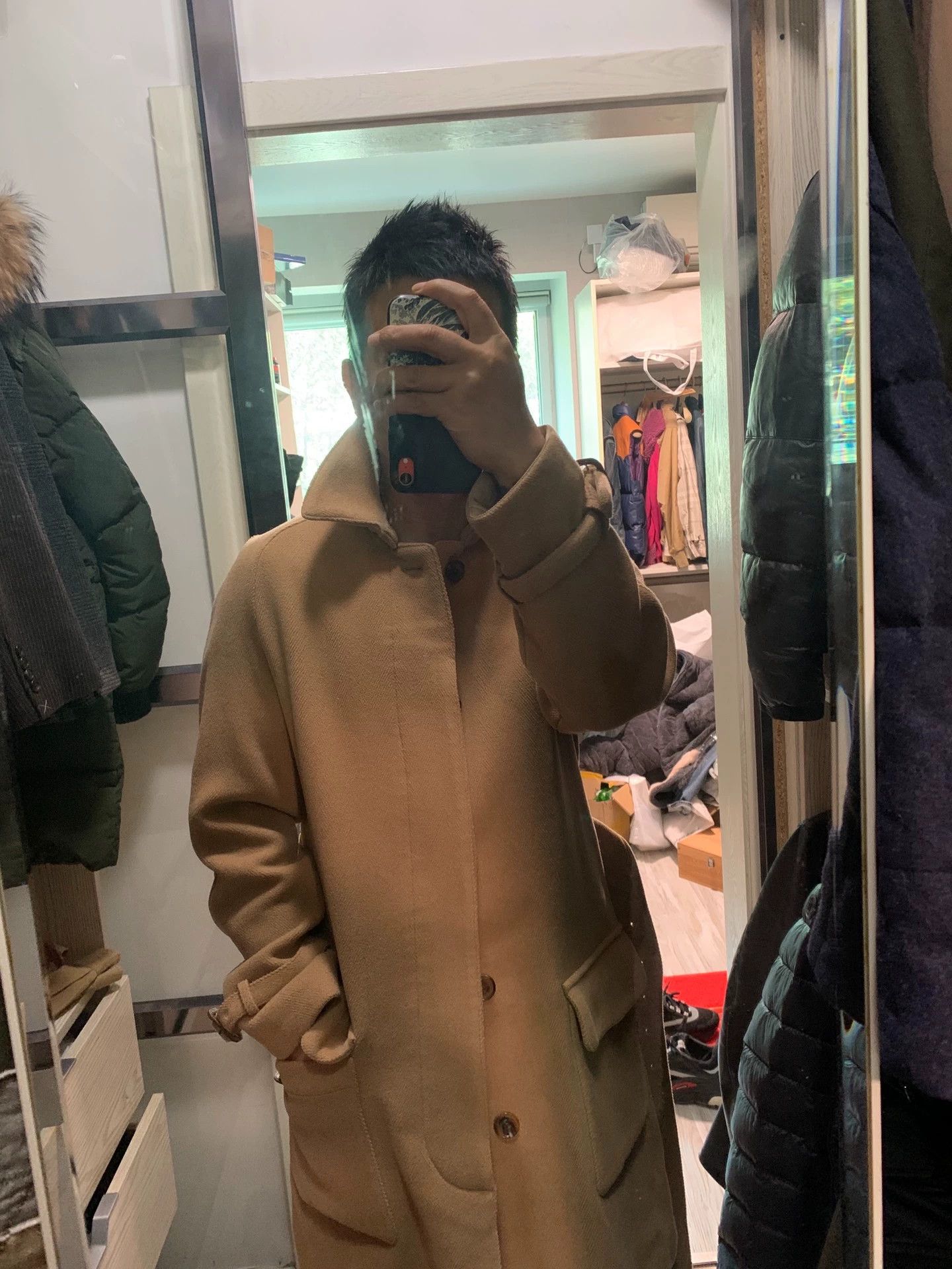 Ring Jacket ring wool coat 46 belted lightweight autumn winter elegant Size US S / EU 44-46 / 1 - 8 Thumbnail