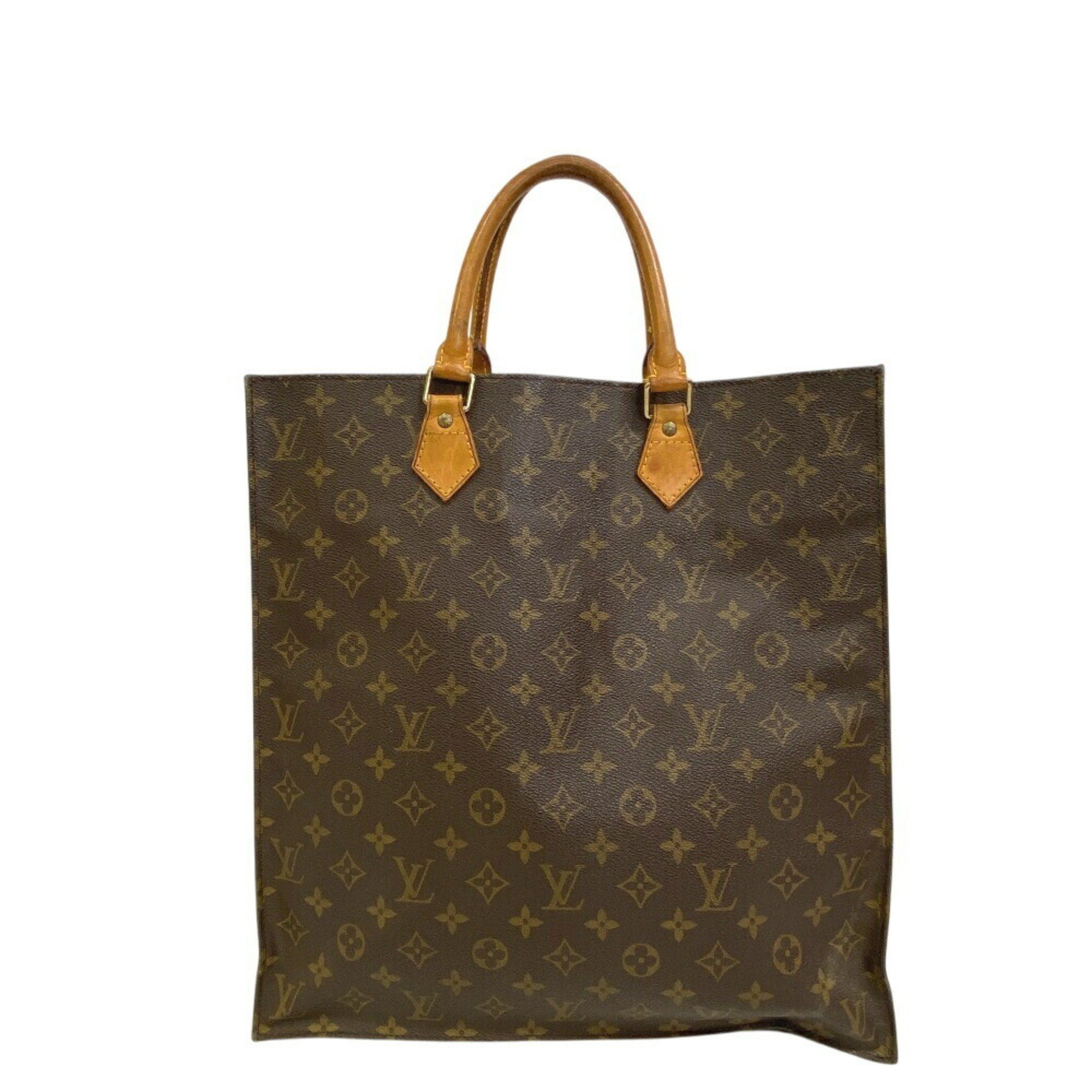 Louis Vuitton M51140 Sac Plat Monogram Tote Bag Shoulder Laptop Brown Women's