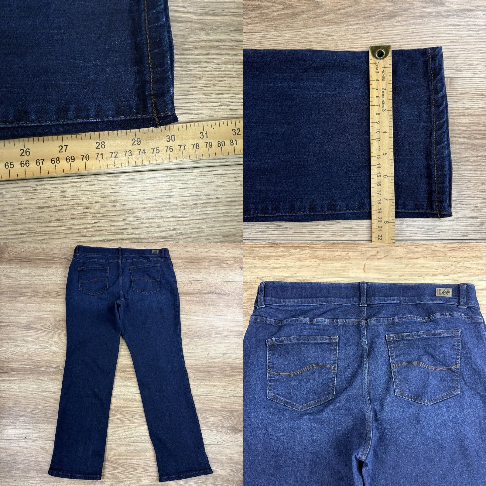 Lee Lee Jeans Womens 18W Plus Blue Flex Motion Regular Fit Straight Leg High Rise 30in Inseam Size 40" / US 18 - 8 Thumbnail