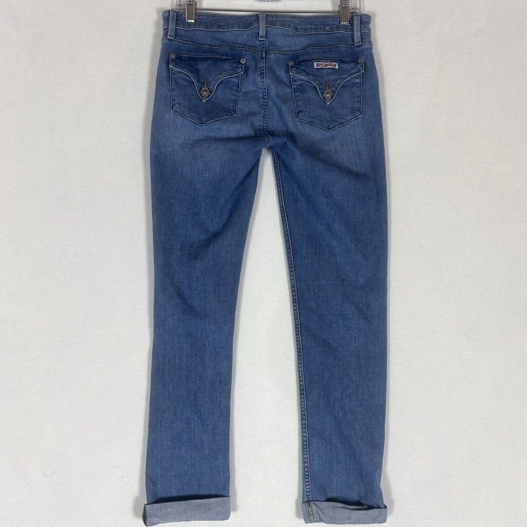Hudson Hudson Bacara Crop Straight Cuffed Jeans Womens 27 Medium Wash Denim Mid Rise Blue 5-Pocket Logo Zip Mens? Womens Size 27" / US 4 / IT 40 - 7 Thumbnail