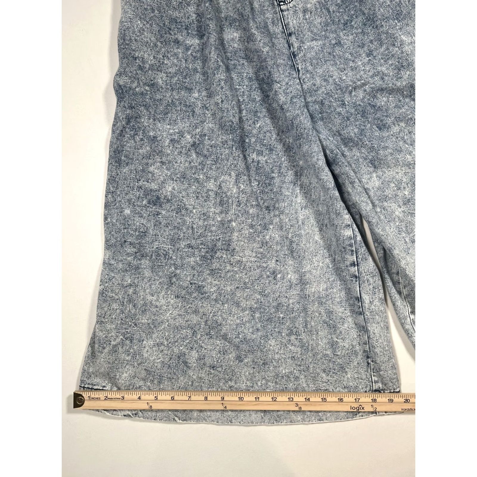 Vintage VINTAGE London Jeans Wide-Leg Juniors 13/14 Acid Wash High Rise Crop Pleated Denim Blue 29 in Pair Womens? Size 34" / US 12 / IT 48 - 7 Thumbnail