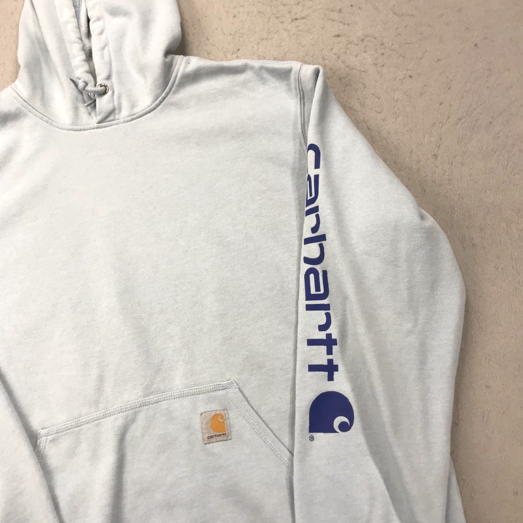 Carhartt Carhartt Hoodie Mens XL Light Blue Loose Midweight Sweatshirt Workwear K288 Size US XL / EU 56 / 4 - 3 Thumbnail