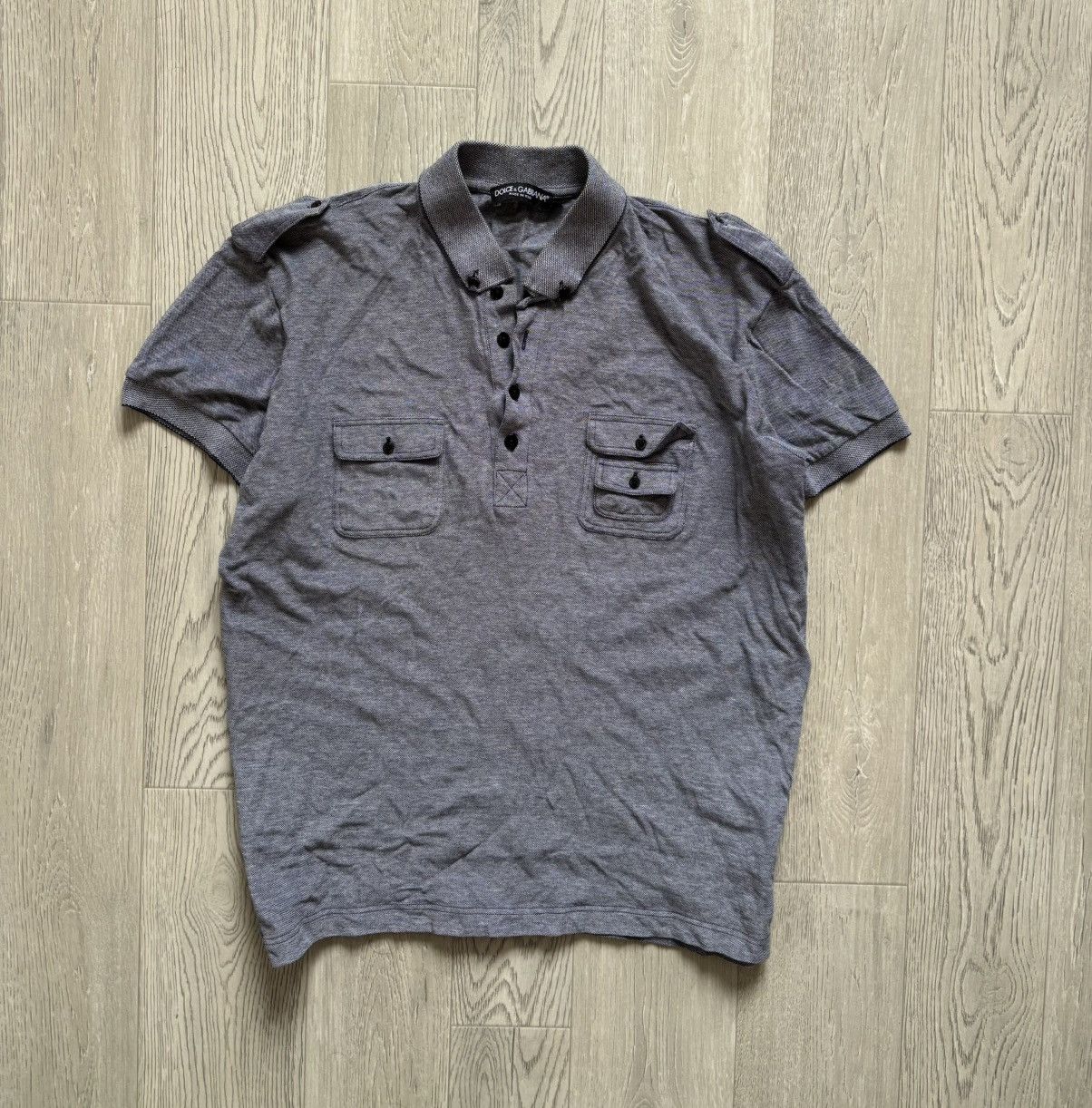 Dolce & Gabbana × Vintage Vintage Dolce Gabbana Army Pocket Polo Size US M / EU 48-50 / 2 - 1 Thumbnail