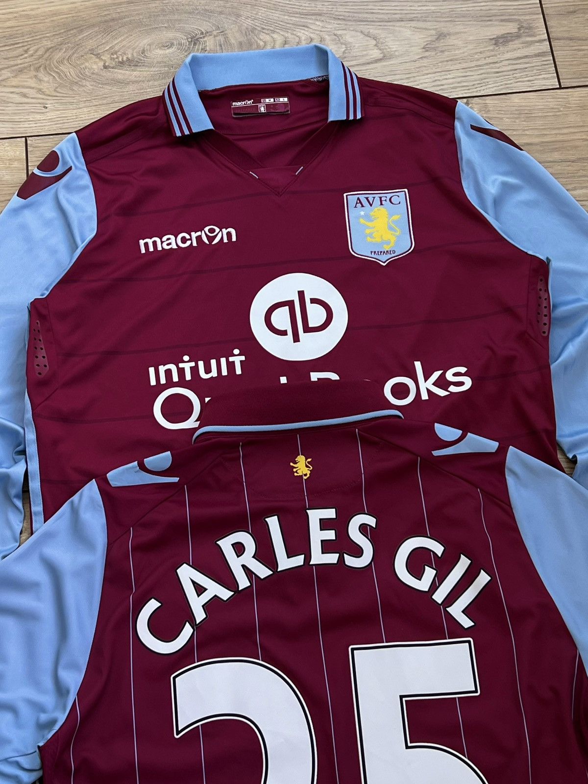 Macron Aston Villa 2014-2015 Home SET Soccer Long Sleeve Jersey Size US M / EU 48-50 / 2 - 1 Thumbnail