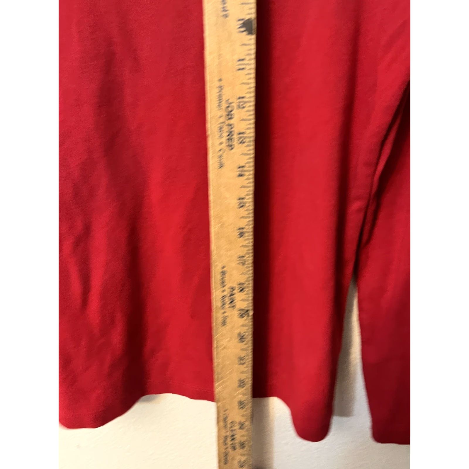 Croft & Barrow Ladies Croft & Barrow Large Red Snowflake Silver Embroidered Long Sleeve T Shirt Size L / US 10 / IT 46 - 4 Thumbnail