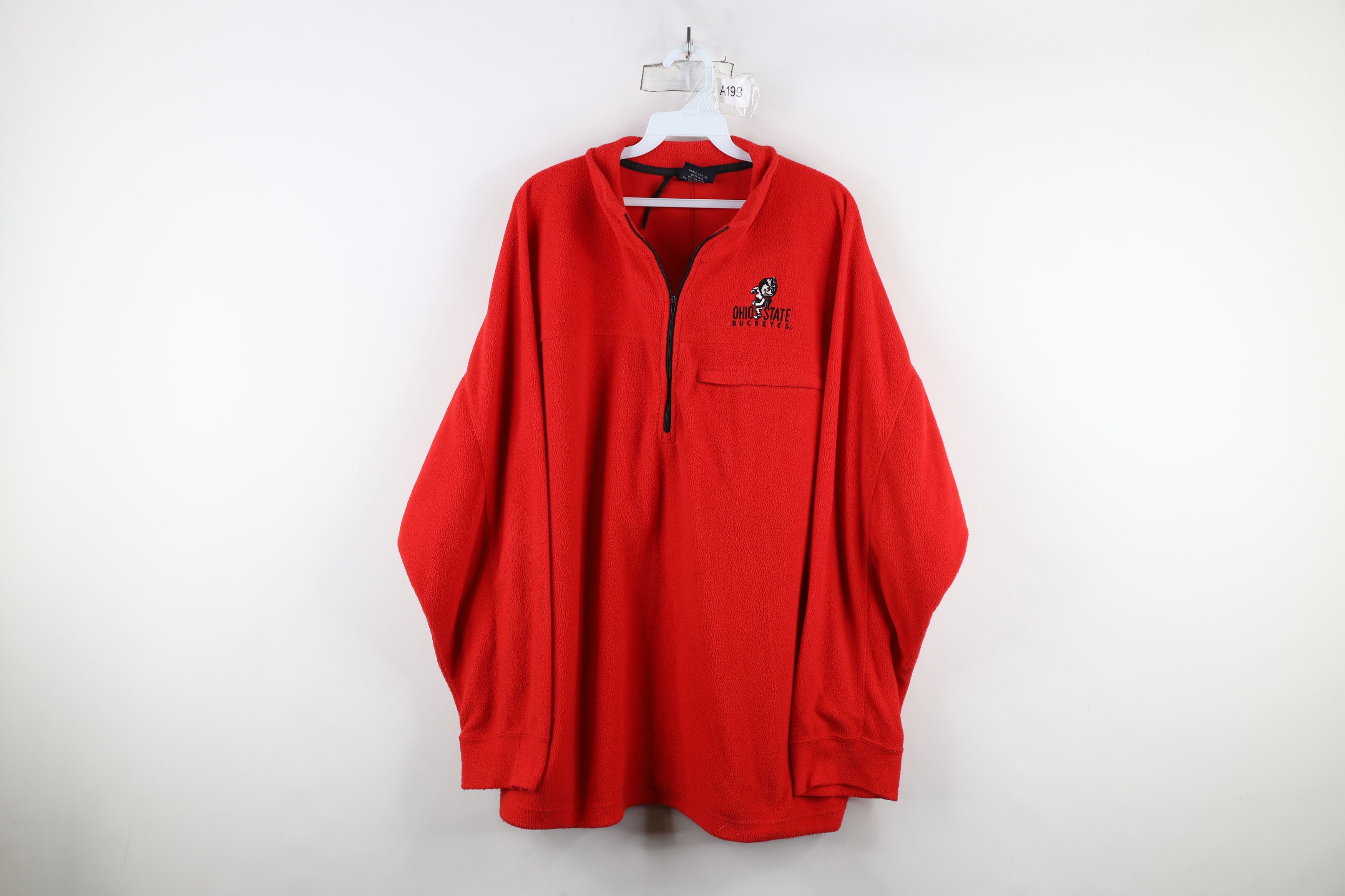 Vintage Vintage 90s Ohio State University Half Zip Fleece Sweater Size US XL / EU 56 / 4 - 1 Thumbnail