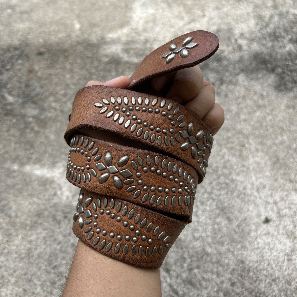 Vintage studded leather belt (Kapital Style)