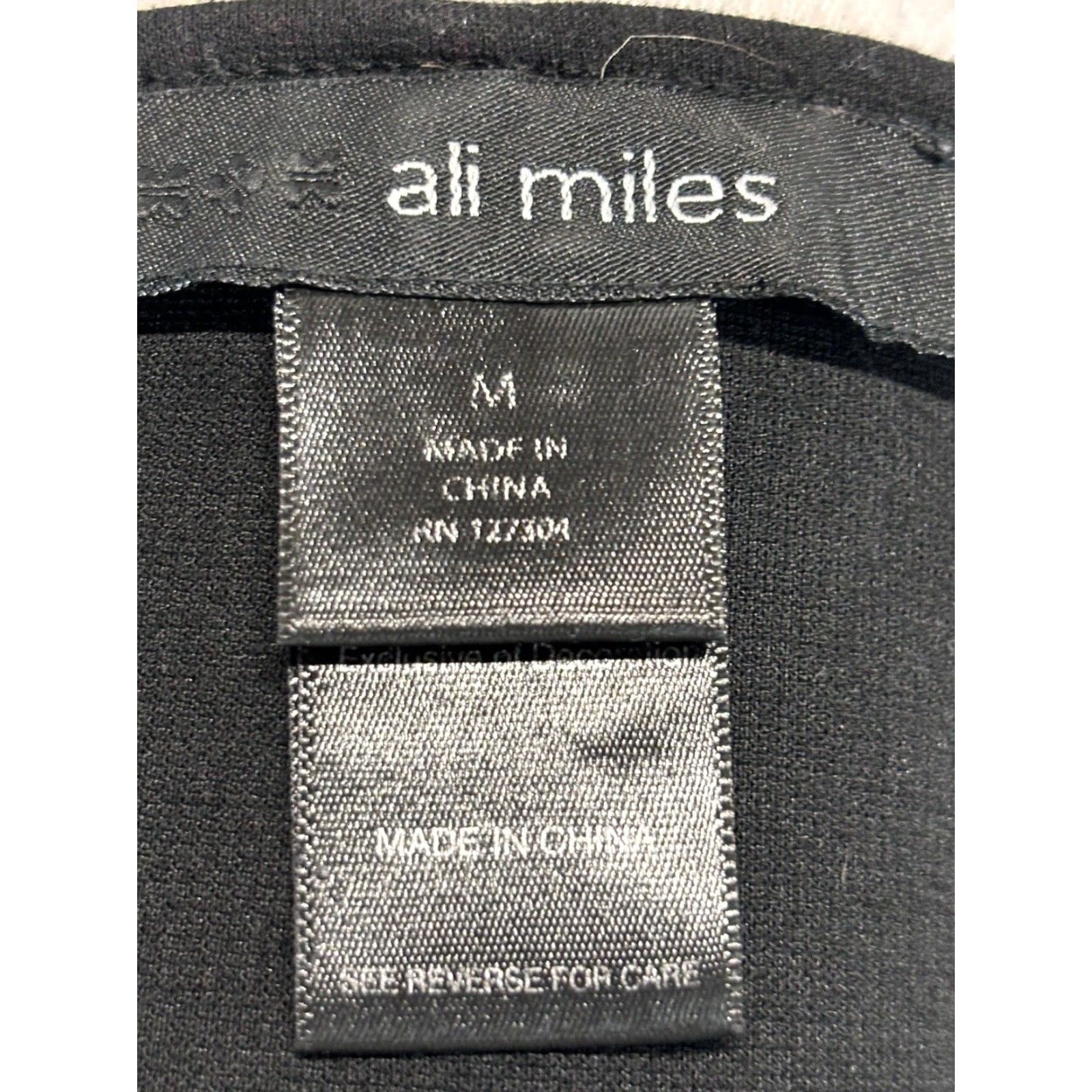 Vintage Ali Miles Shirt Women's Medium Black Red Long Sleeve Round Neck Pullover Casual Tunic Womens Size M / US 6-8 / IT 42-44 - 7 Thumbnail