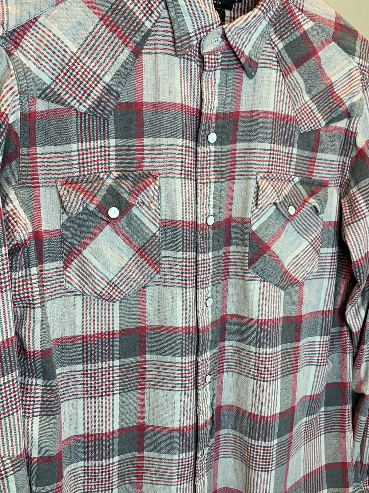 RRL Ralph Lauren RARE* RRL Ralph Lauren Plaid Distressed Western Button Shirt Size US M / EU 48-50 / 2 - 4 Thumbnail