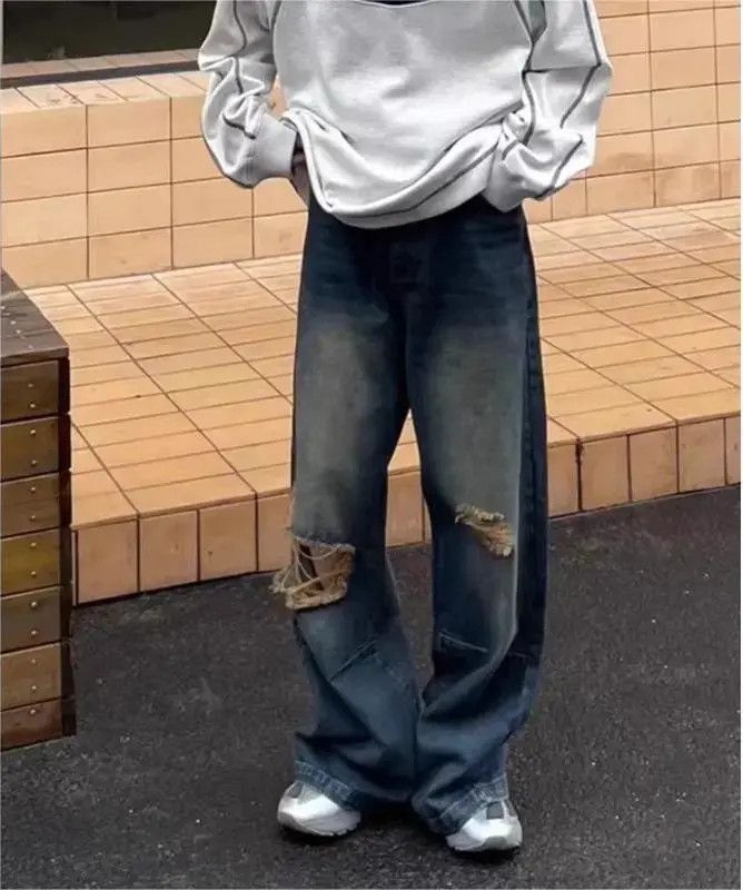 Japanese Brand Retro hip-hop washed distressed jeans Size US 32 / EU 48 - 6 Thumbnail