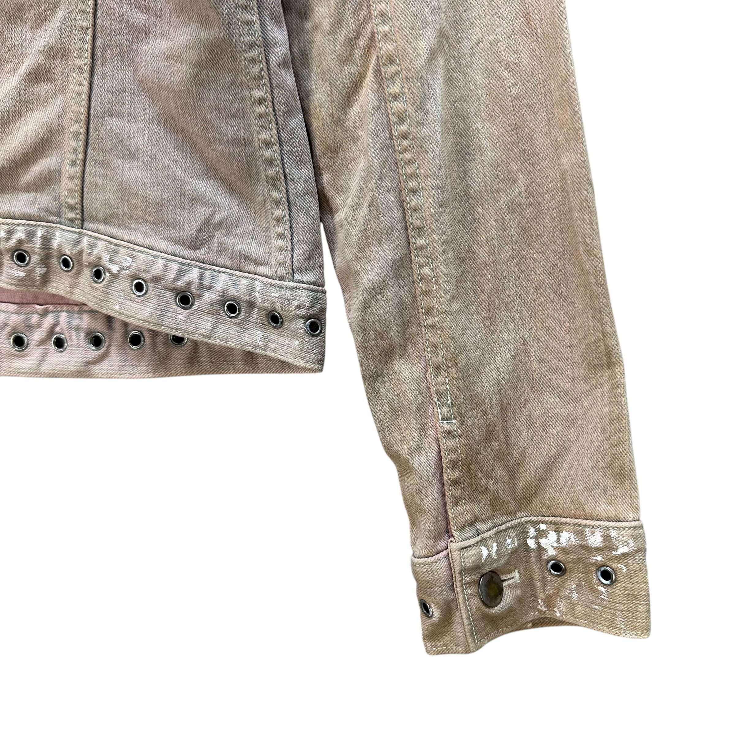 Japanese Brand PLANET REMIX Faded Pink Cropped Jean Jacket #A71-1740 Size M / US 6-8 / IT 42-44 - 15 Thumbnail