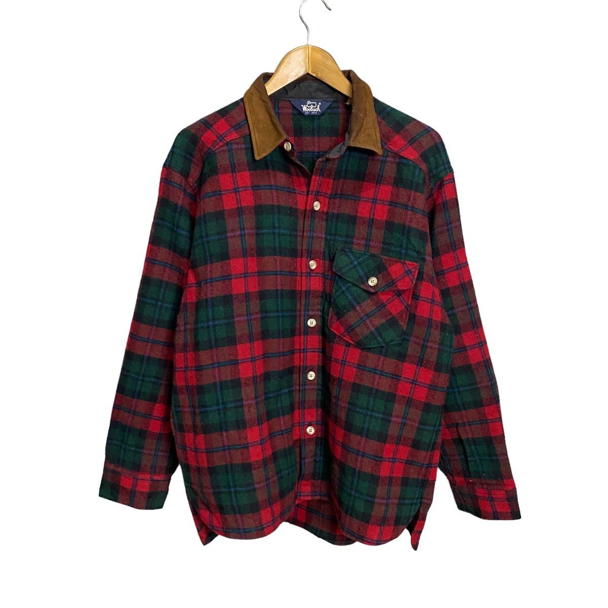 image of Made In USA x Woolrich John Rich Bros Woolrich Vintage Tartan Wool Shirt in Red Tartan (Size Large)