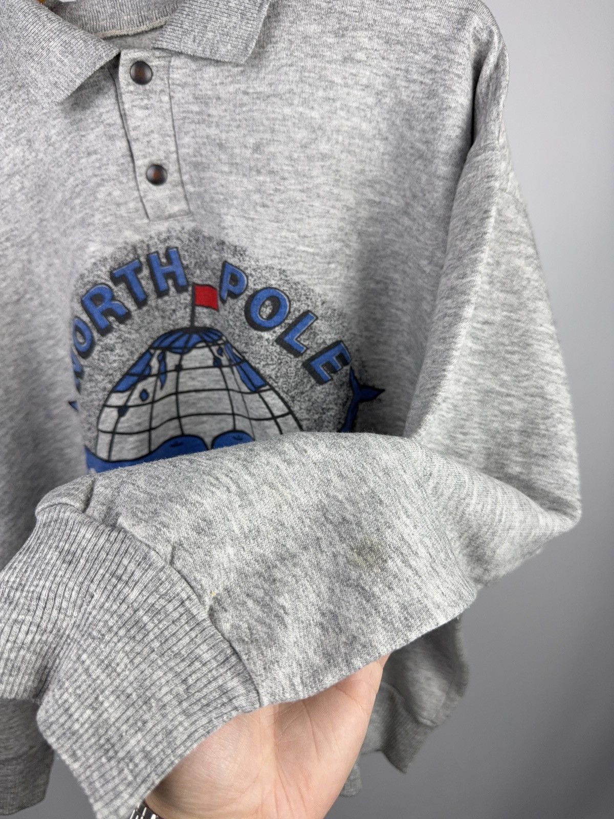 Vintage Vintage 80s Retro North Pole Whale Graphic Polo Sweatshirt Size US S / EU 44-46 / 1 - 7 Thumbnail