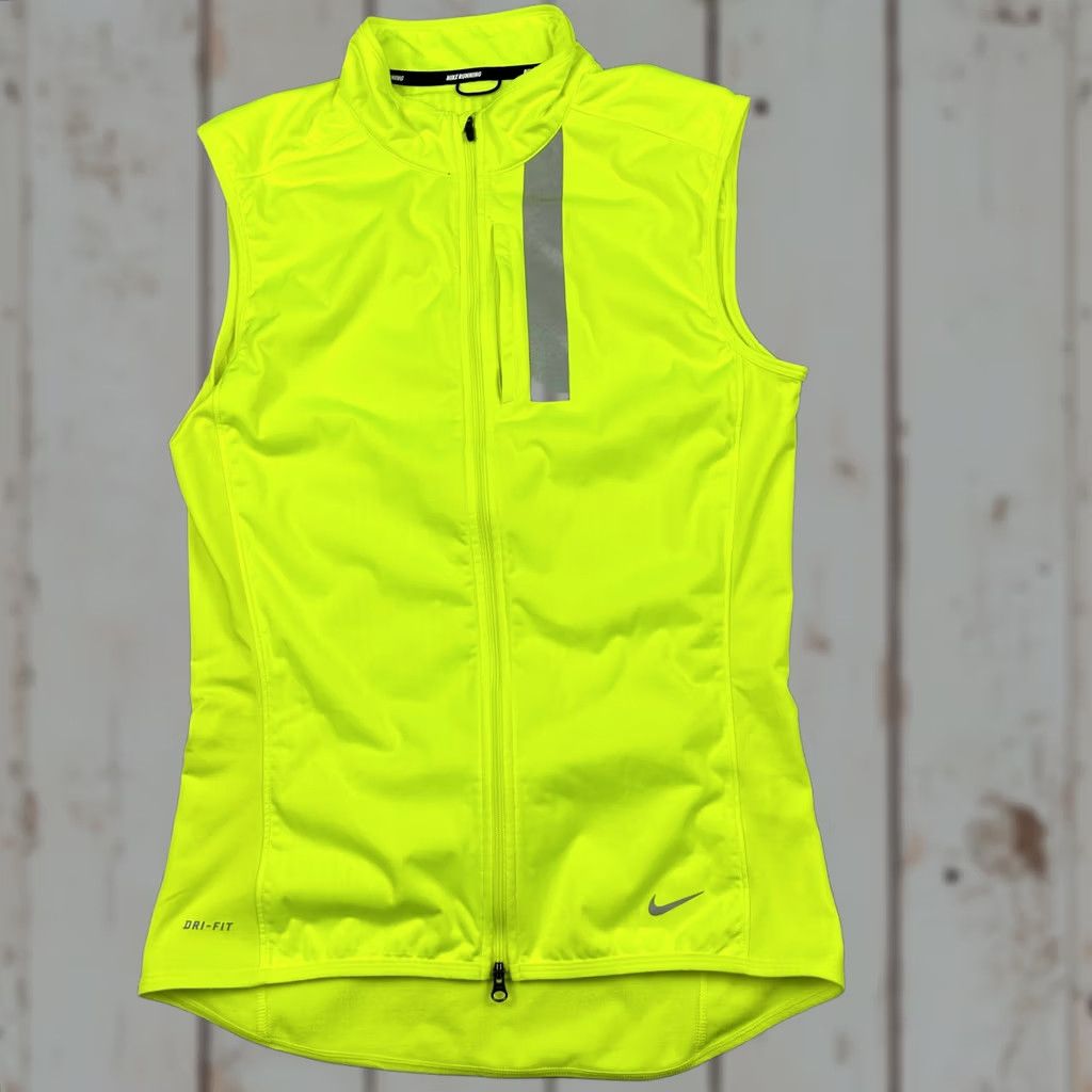 Nike Nike Vest Mens Small Volt Yellow Zip Windbreaker Thermal Reflective Running S Size US S / EU 44-46 / 1 - 1 Thumbnail