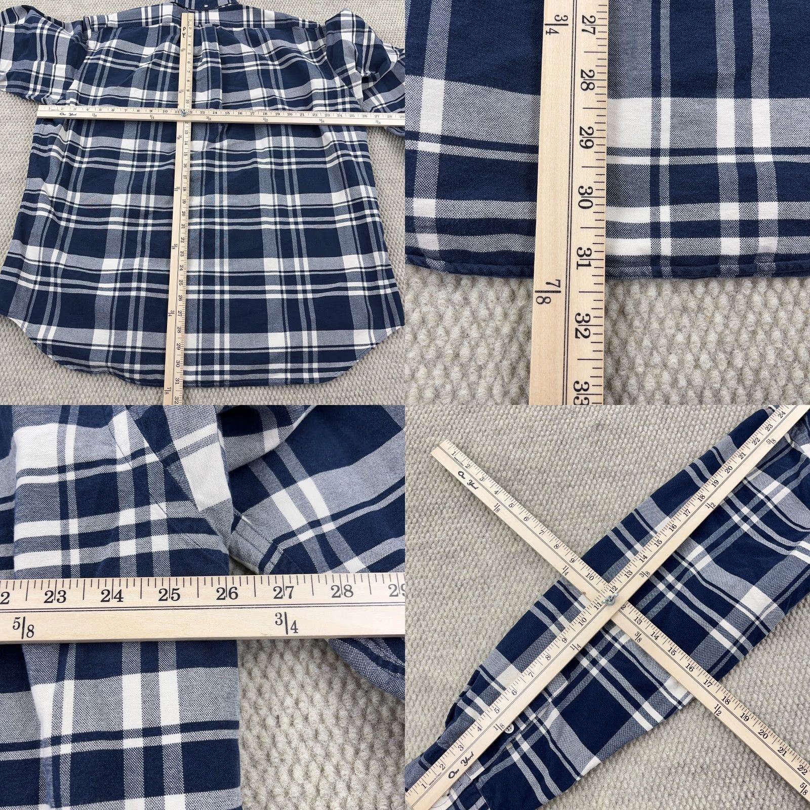Ralph Lauren VINTAGE Ralph Lauren Shirt Men XL Blue White Plaid Button-Up Oxford Blake Tartan 90s Style Mens Size US L / EU 52-54 / 3 - 8 Thumbnail