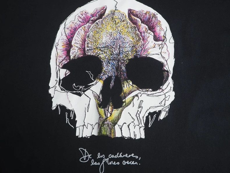 Givenchy GIVENCHYGivenchy Black Floral Skull Short Sleeve 2503-Nexta Size US L / EU 52-54 / 3 - 4 Thumbnail