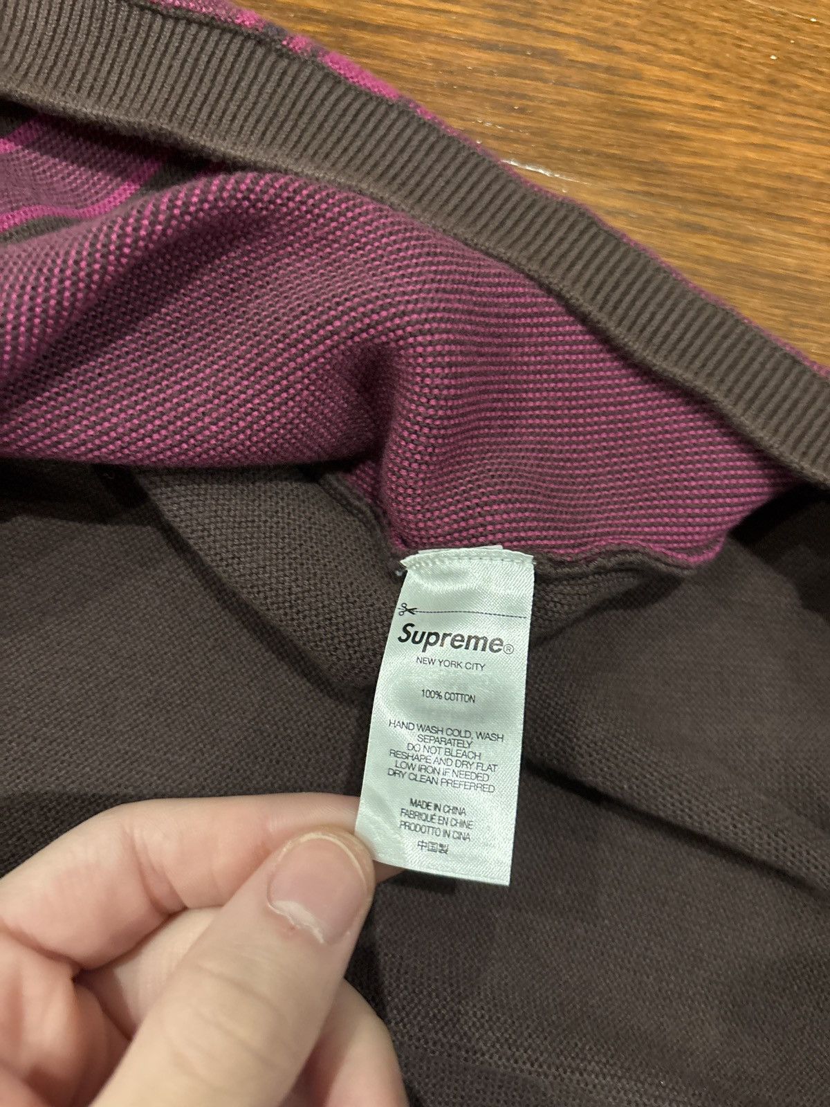 Supreme Supreme Knit Stripe Button Up Polo in Brown SS22 Size US M / EU 48-50 / 2 - 9 Thumbnail
