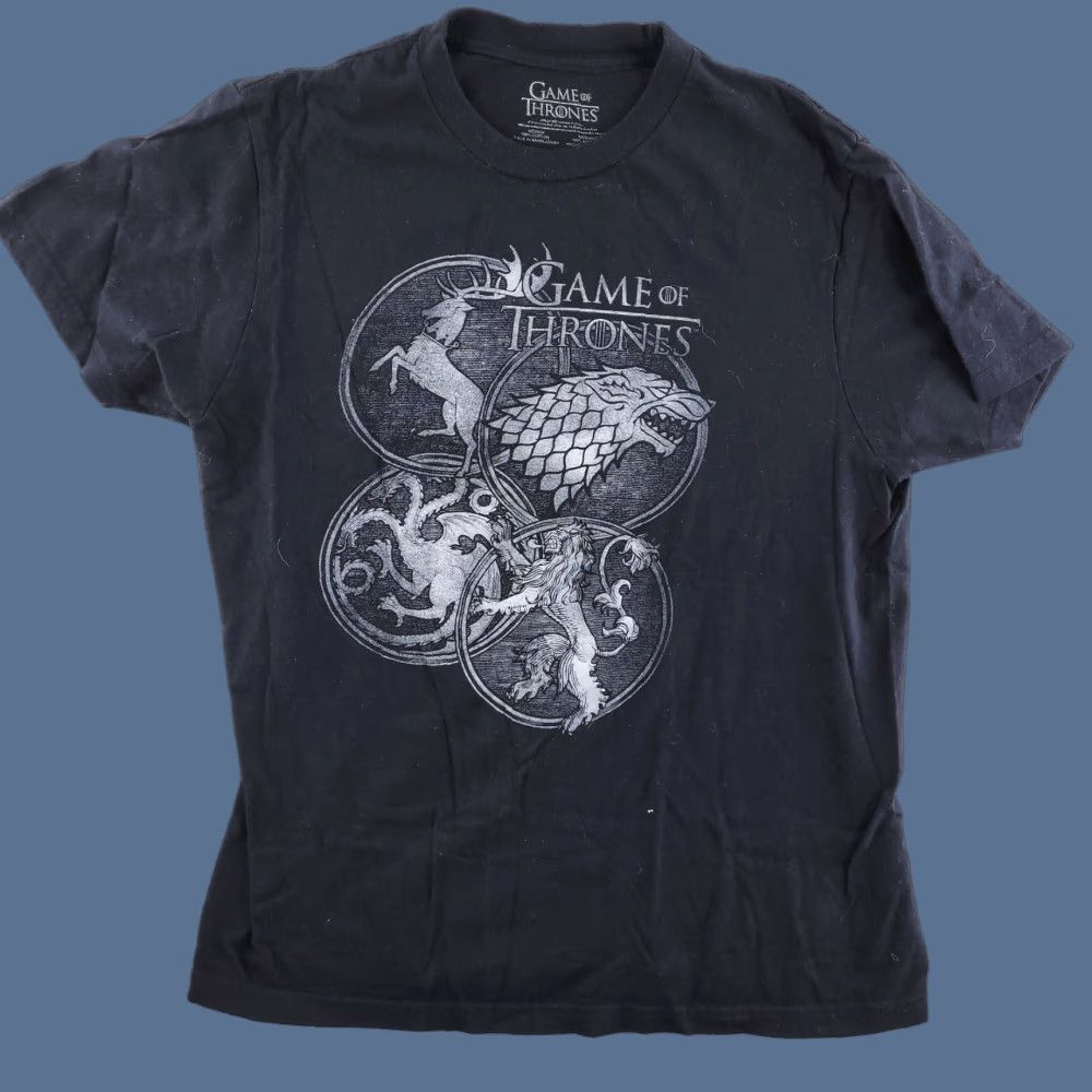 Vintage Game Of Thrones Slim Fit T Shirt Mens Medium Black Short Sleeve Crewneck Size US M / EU 48-50 / 2 - 1 Thumbnail
