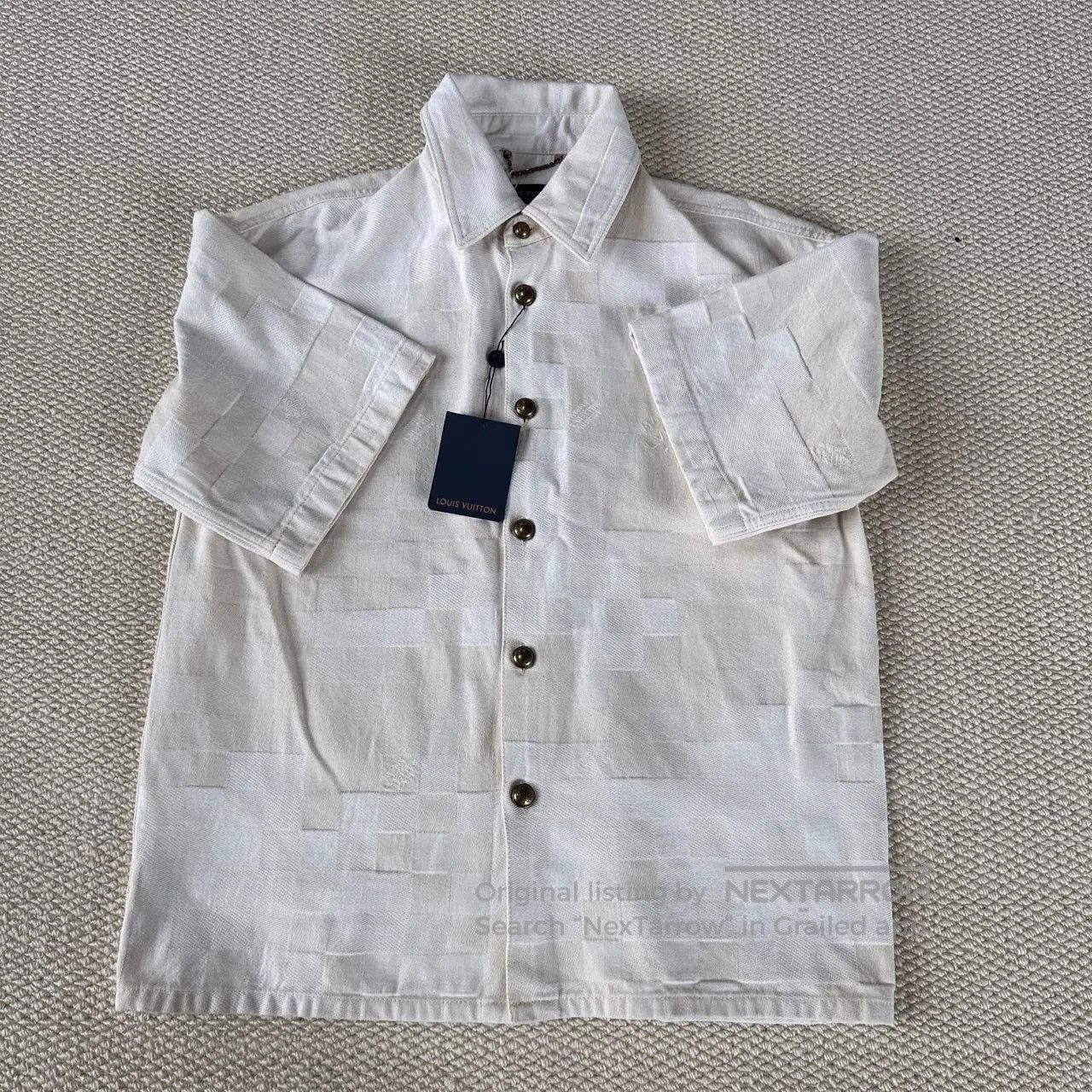 Louis Vuitton Louis Vuitton SS24 Beige Check Embroidered Shirt. Size US S / EU 44-46 / 1 - 1 Thumbnail