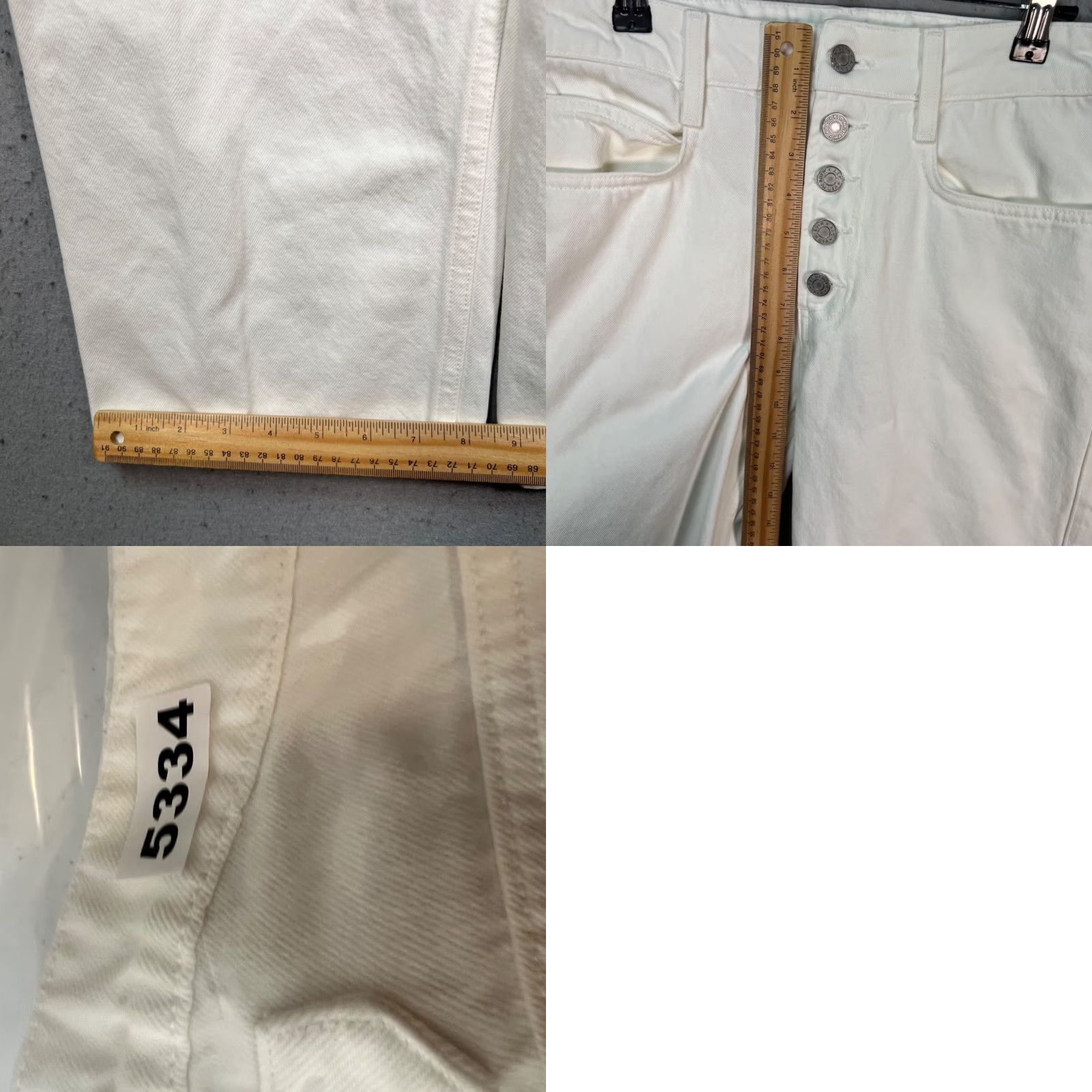 Vintage ALC Womens Size 4 White Denim Button Fly Straight Leg Relaxed Fit Pants Jeans Size 27" / US 4 / IT 40 - 8 Thumbnail