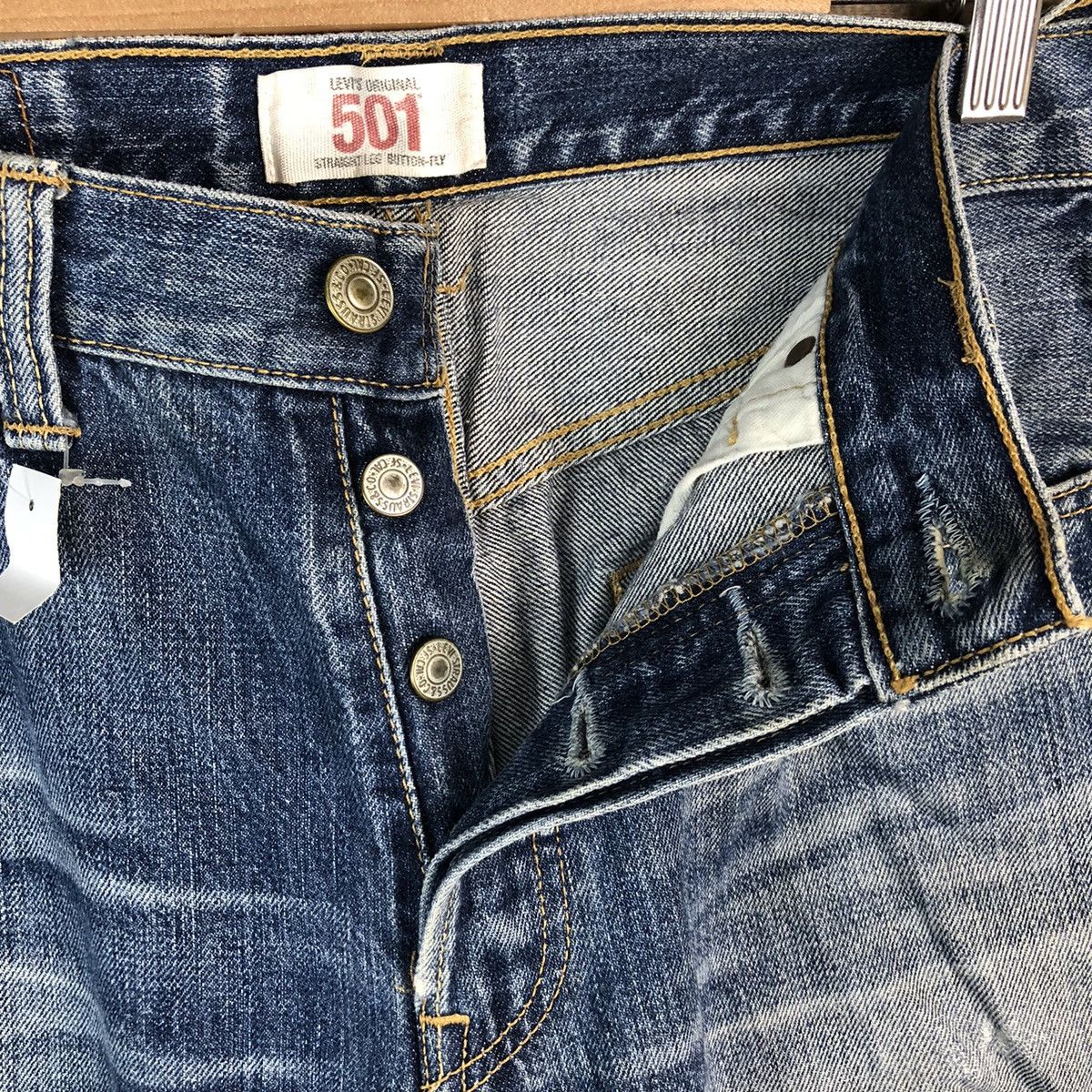 Levi's DLL 501 Levis Blue Distressed Denim Pants #C081 Size US 30 / EU 46 - 14 Thumbnail