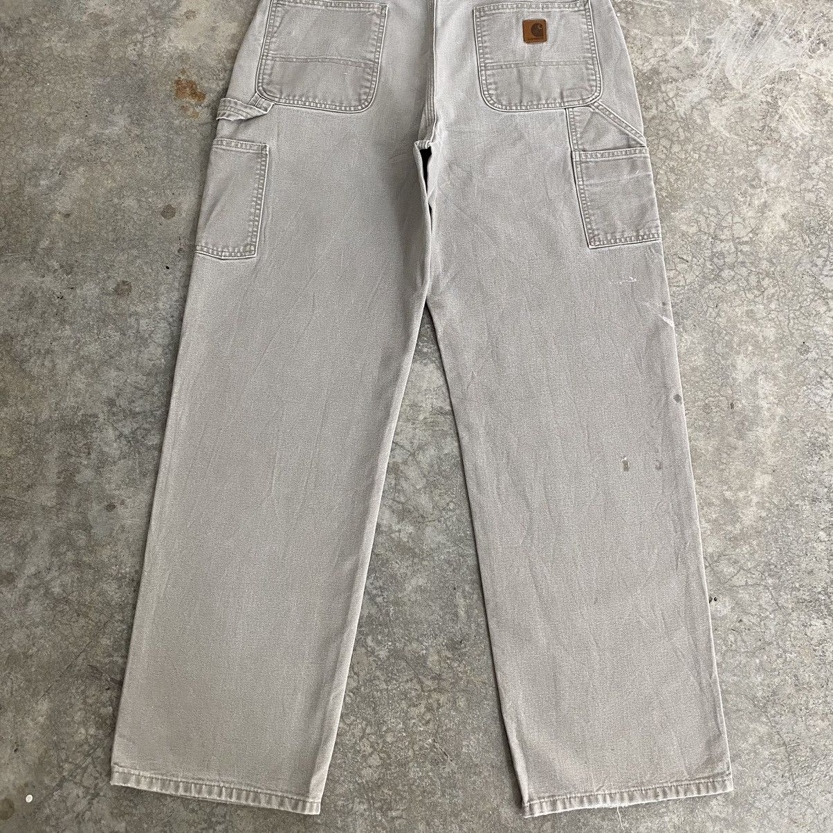 Carhartt × Vintage Vintage Carhartt Desert Grey Carpenter Workwear Pants Size US 35 - 18 Thumbnail