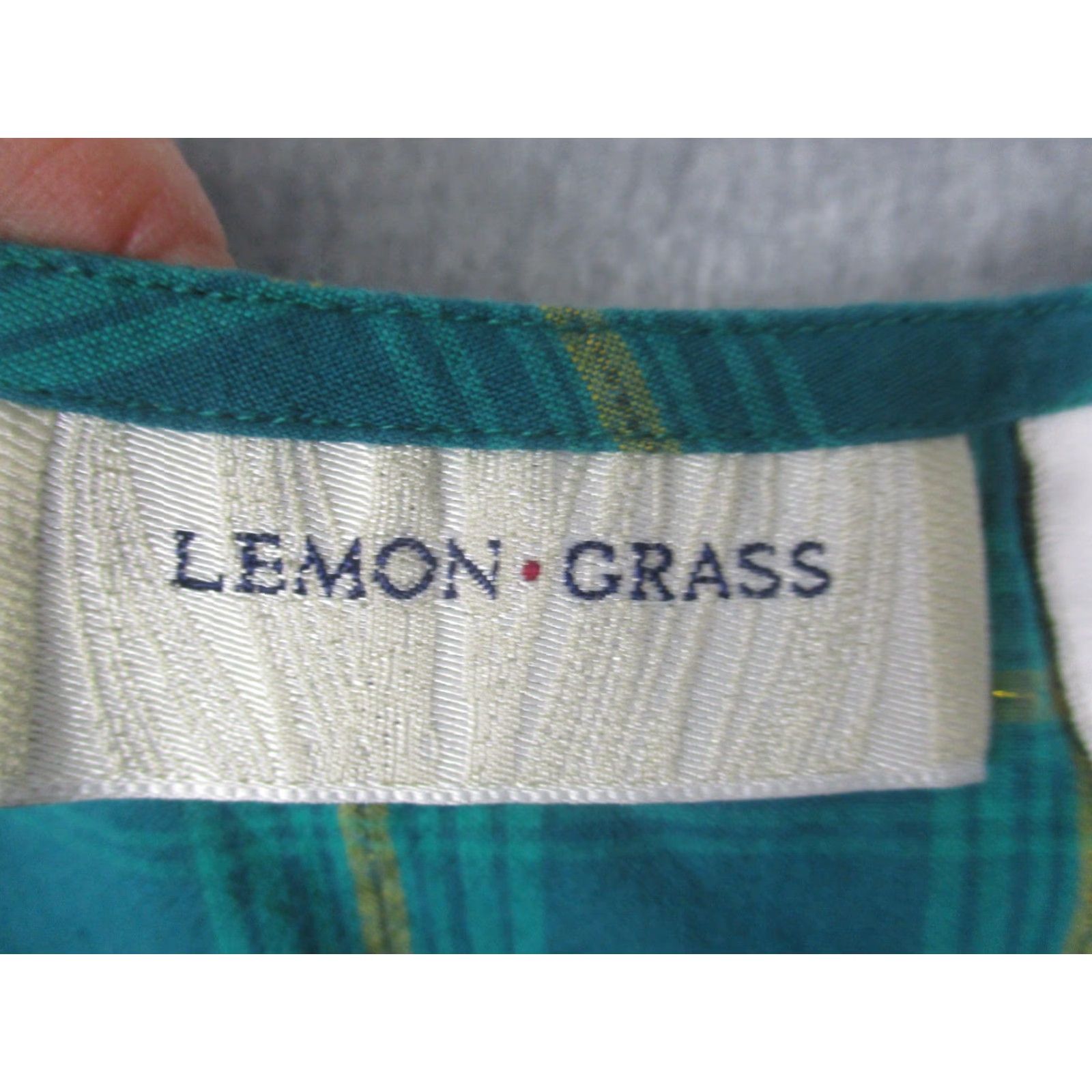 Vintage Lemon Grass Blouse Womens Large Green Plaid 100% Cotton Sleeveless Tunic Top Size L / US 10 / IT 46 - 5 Thumbnail