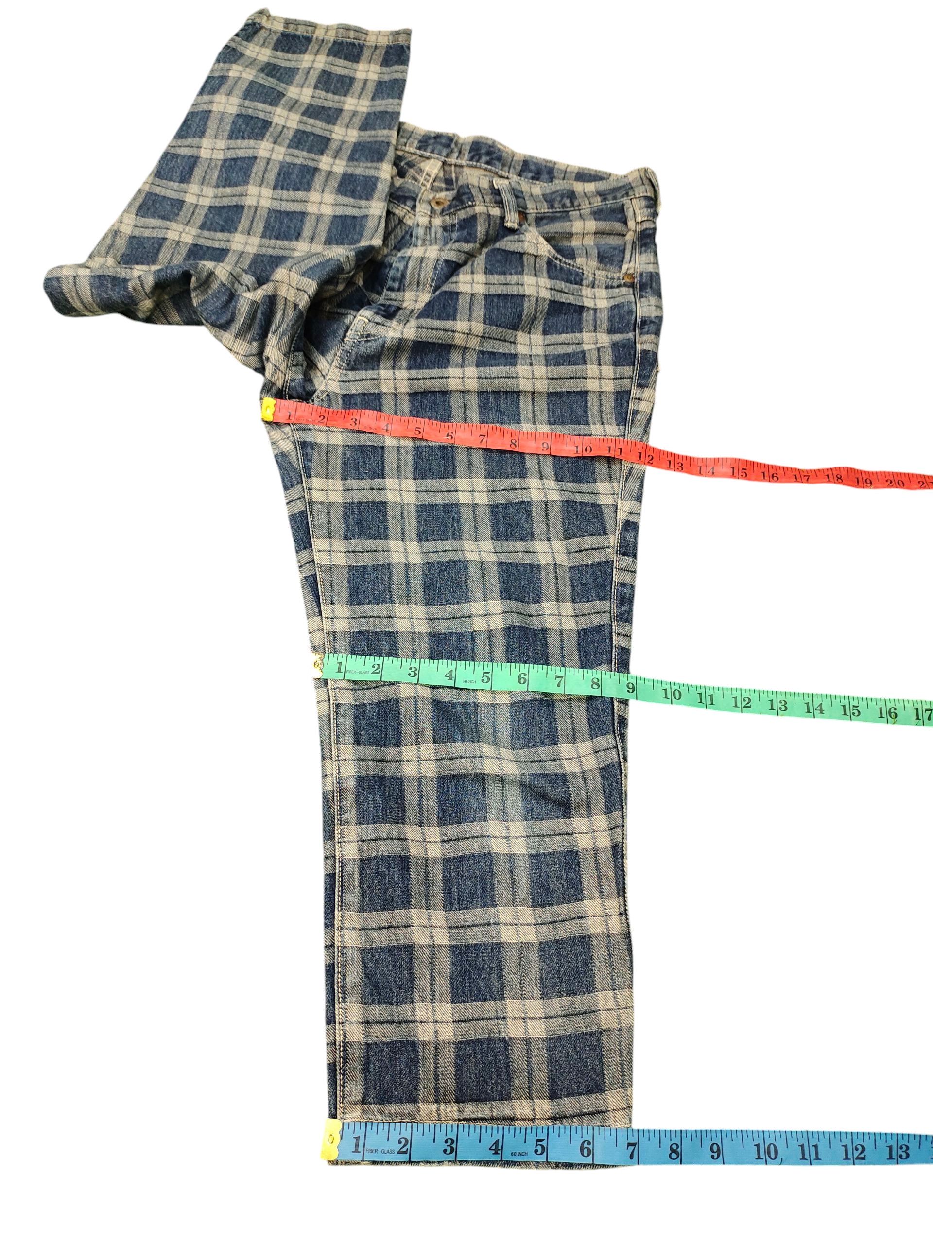 Kapital Vintage Kapital Japan Checkered Cropped Denim Jeans Size US 33 - 16 Thumbnail