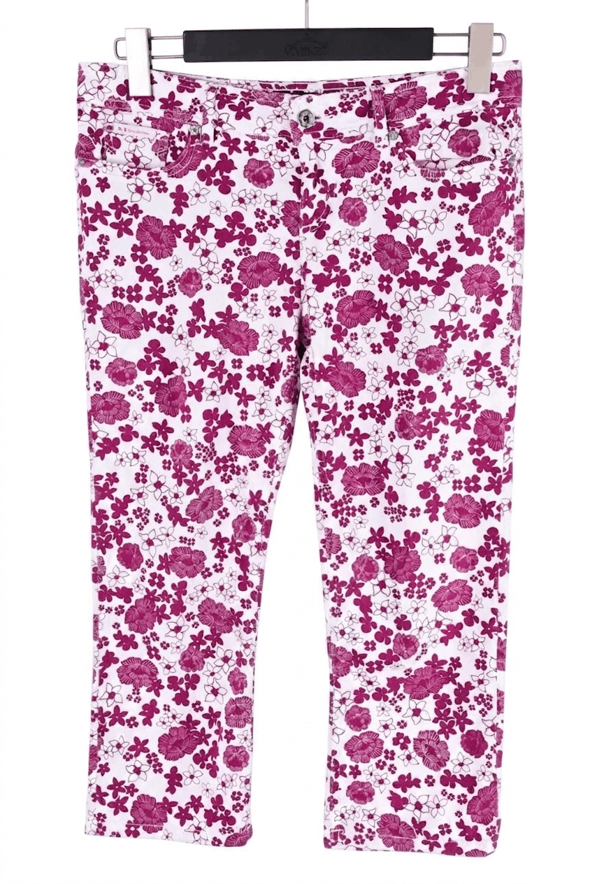 Dolce & Gabbana Women's D&G Dolce & Gabbana Floral Print Denim Pants W30 L21 Size 30" / US 8 / IT 44 - 1 Thumbnail