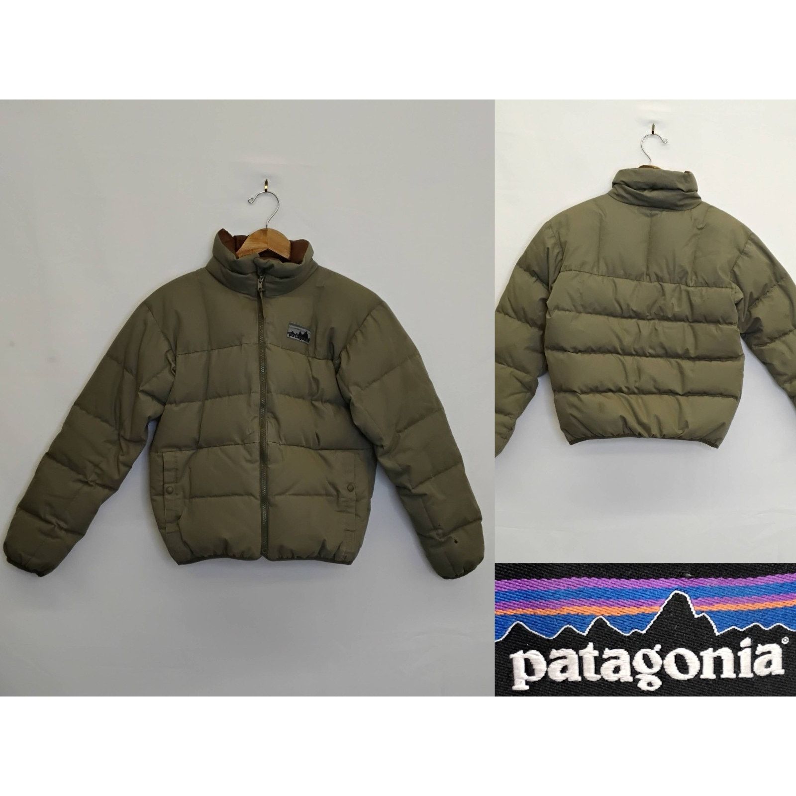 Patagonia Patagonia Down Puffer Jacket Men XXS Army Green Cotton Shell Size US XXS / EU 40 - 1 Thumbnail